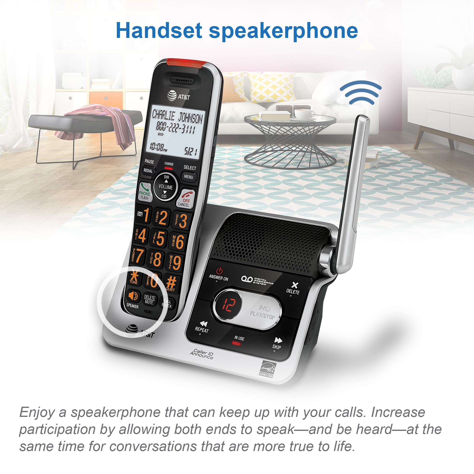 4-Handset Cordless Phone with Unsurpassed Range, Smart Call Blocker and Answering System - view 5
