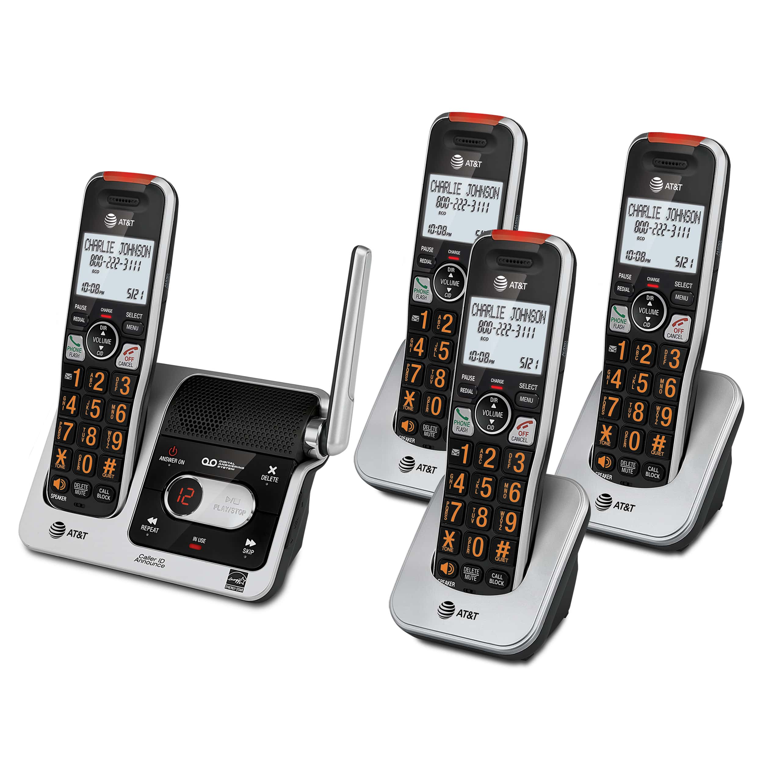 4-Handset Cordless Phone with Unsurpassed Range, Smart Call Blocker and Answering System - view 3