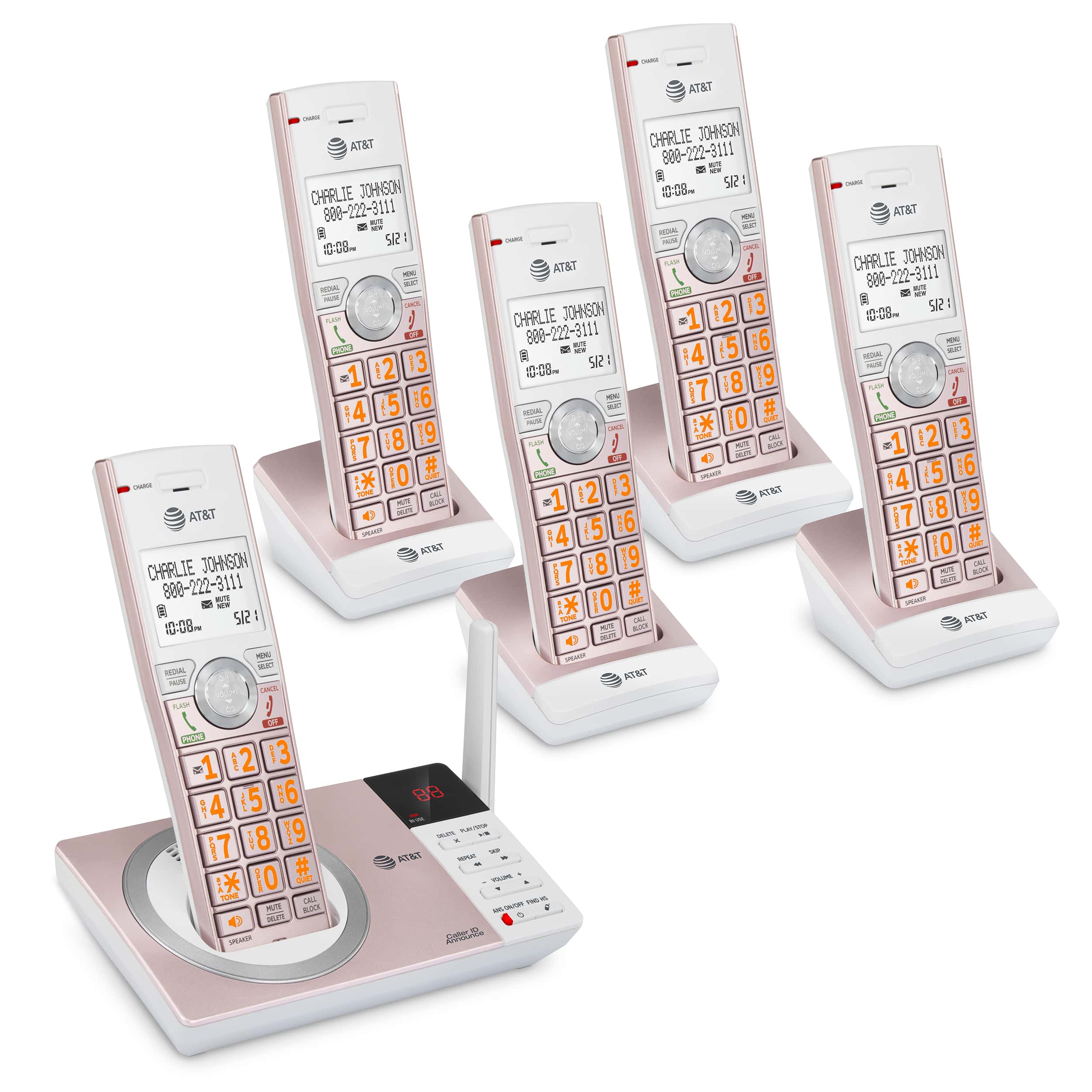 5 handset cordless answering system with smart call blocker - view 2