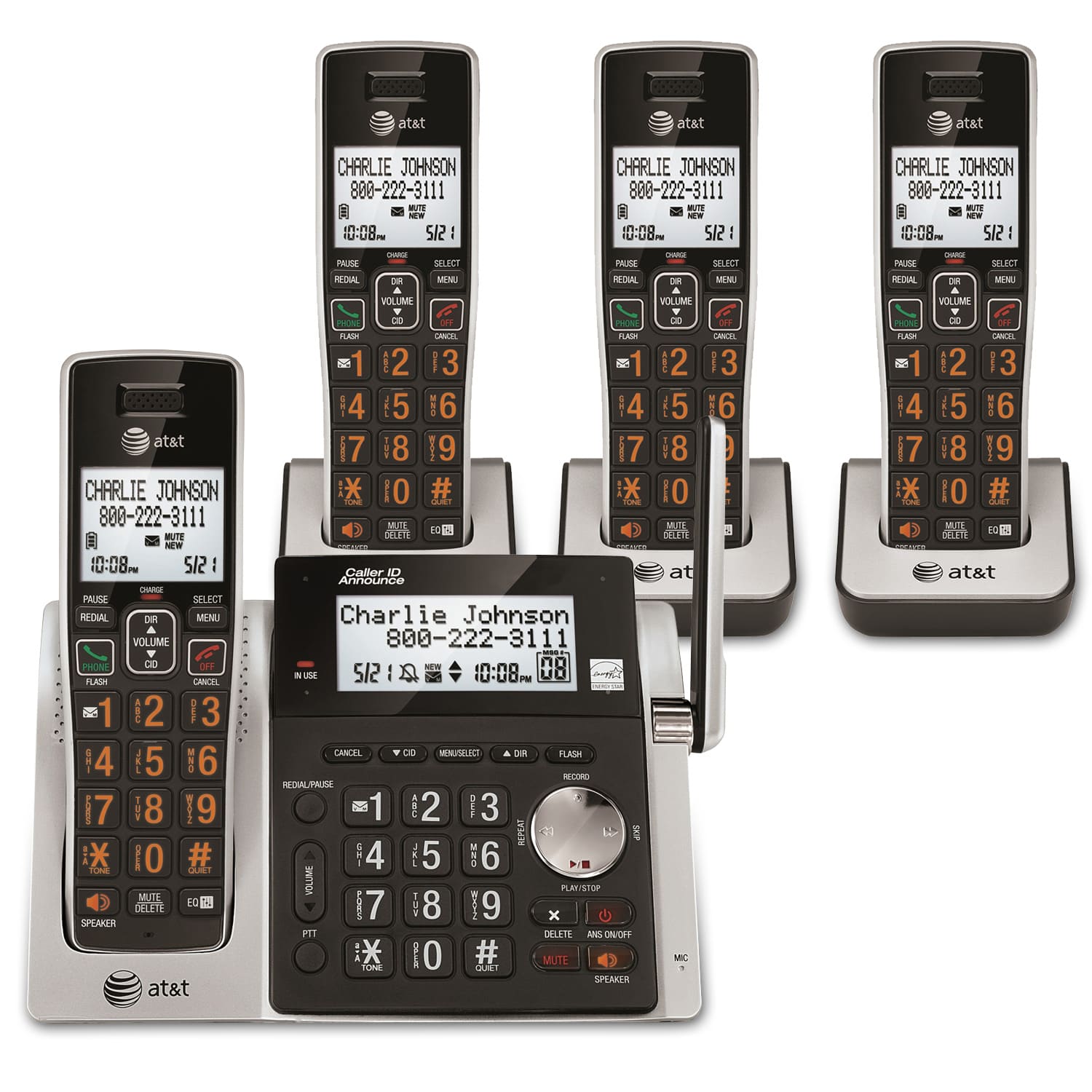 4 handset cordless answering system with dual caller ID/call waiting2 - view 1