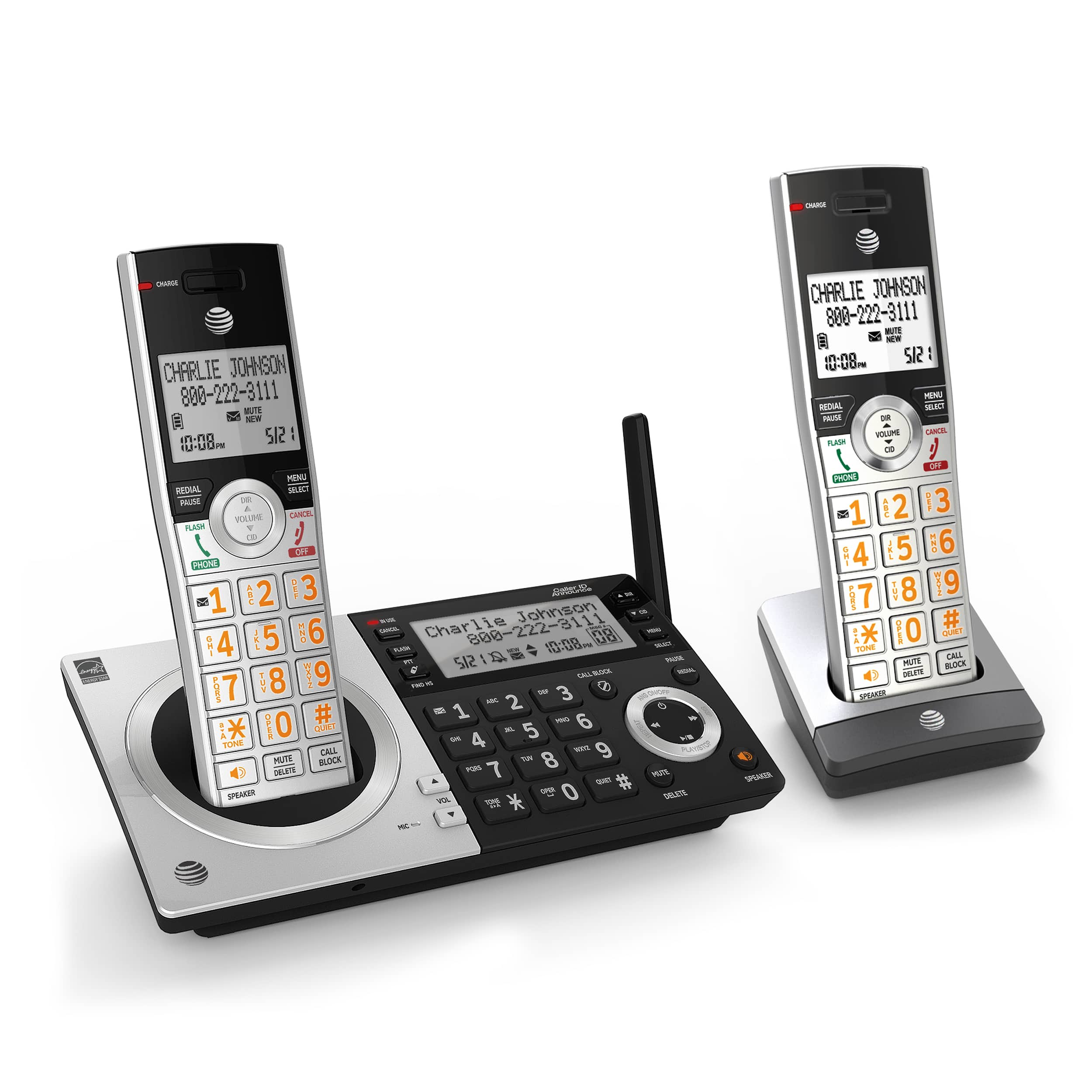 2 handset phone system with smart call blocker - view 2