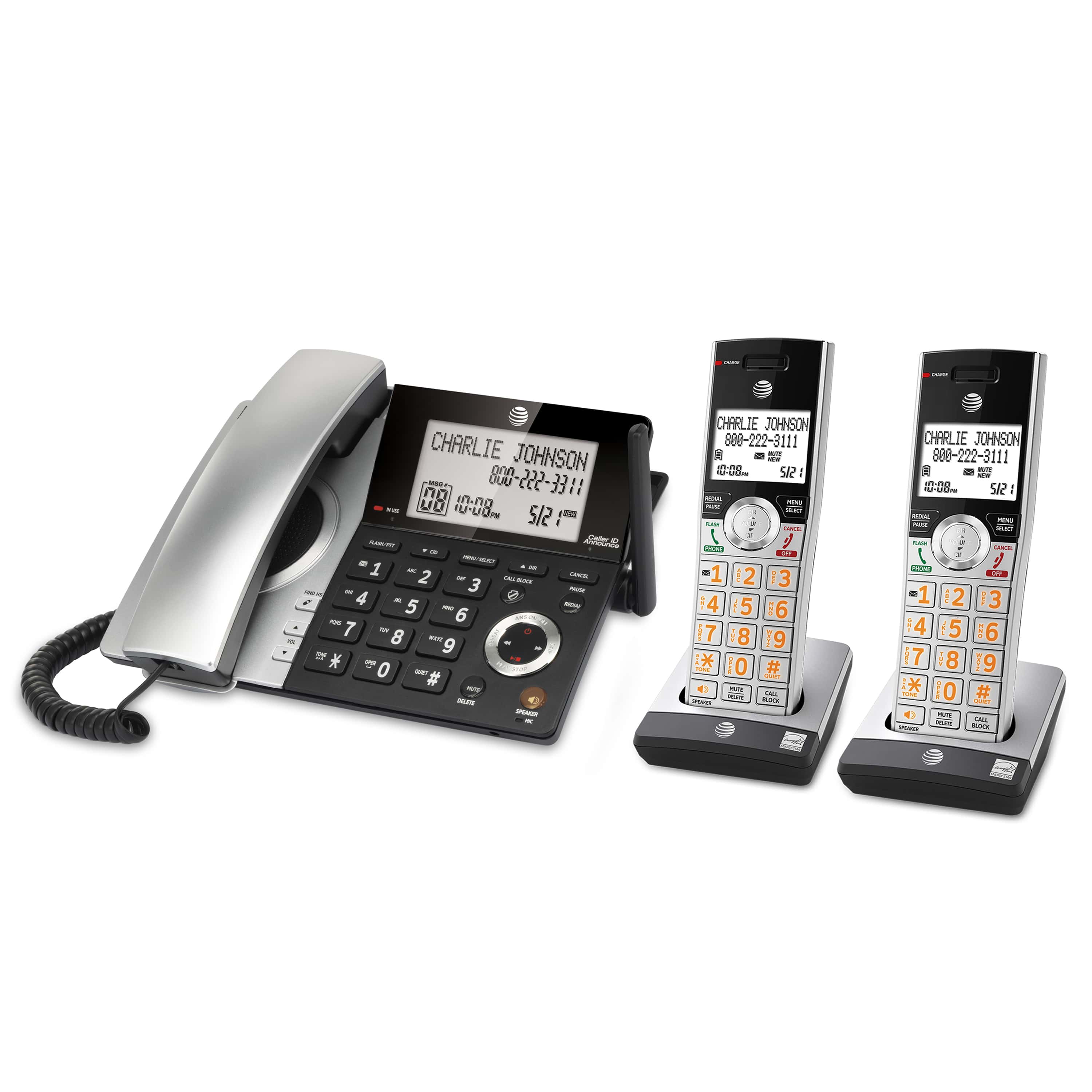 2 handset corded/cordless phone system with smart call blocker - view 14