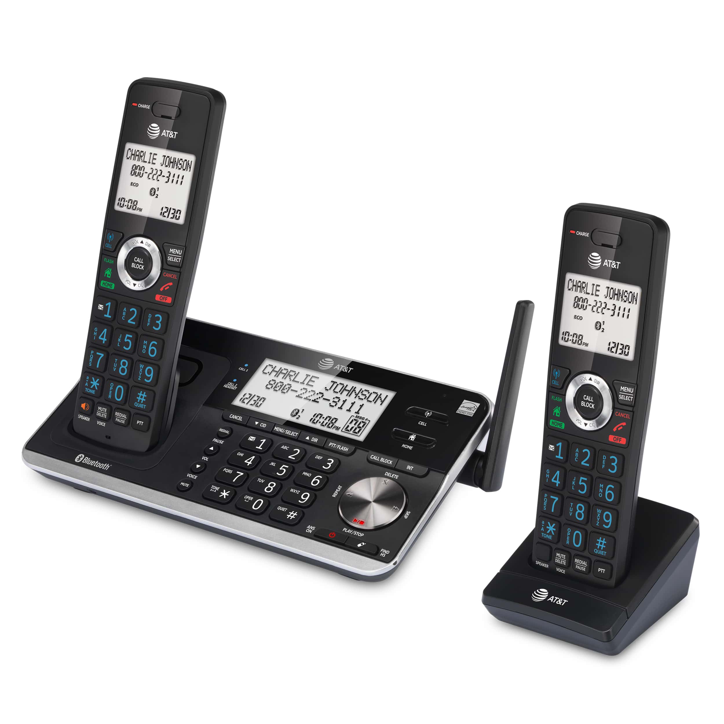 2-Handset Expandable Cordless Phone with Unsurpassed Range, Bluetooth Connect to Cell™, Smart Call Blocker and Answering System, DLP73210 - view 1