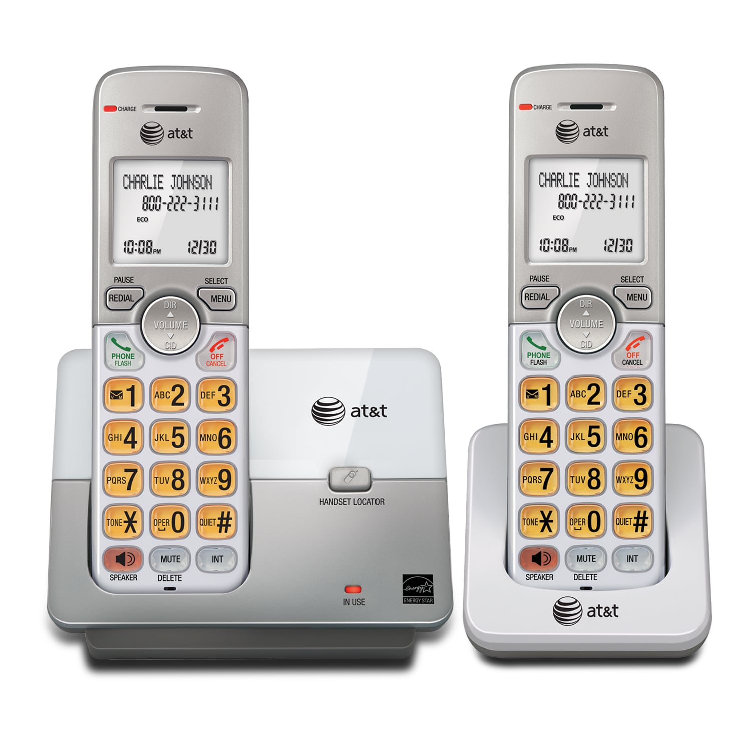 2 handset cordless phone system with caller ID/call waiting - view 1