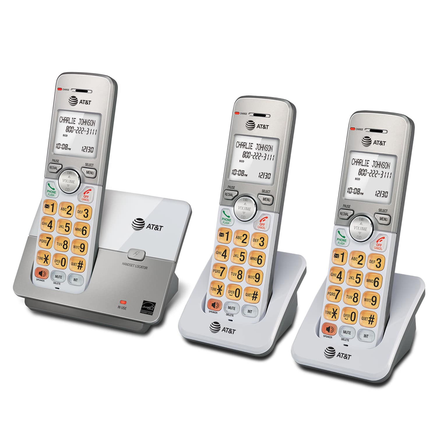 3 handset cordless phone system with caller ID/call waiting - view 3