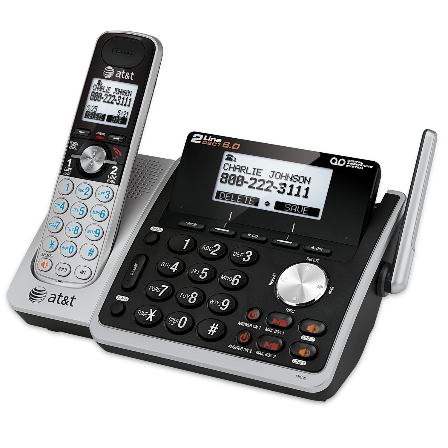 2-line answering system with dual caller ID/call waiting - view 3