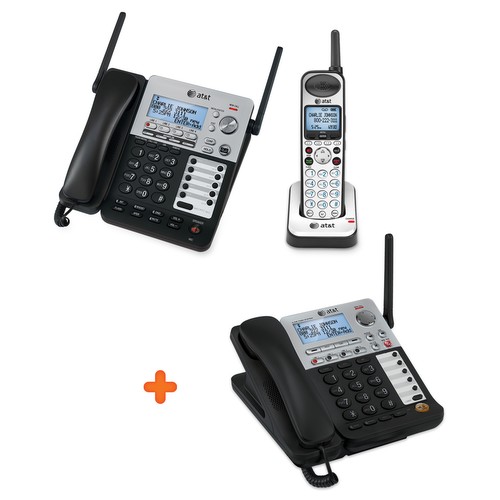 SB67138 4-Line Corded-Cordless Phone System w/ 5 SB67108 Handsets Bundle AT&T SB67118 