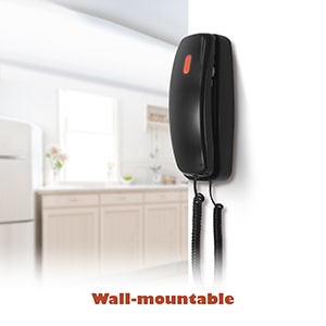 Trimline Corded Phone with Extra Large Buttons, NO AC Power Required, Wall-Mountable - view 2