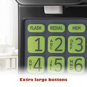 Trimline Corded Phone with Extra Large Buttons, NO AC Power Required, Wall-Mountable - view 3