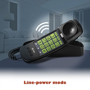 Trimline Corded Phone with Extra Large Buttons, NO AC Power Required, Wall-Mountable - view 4