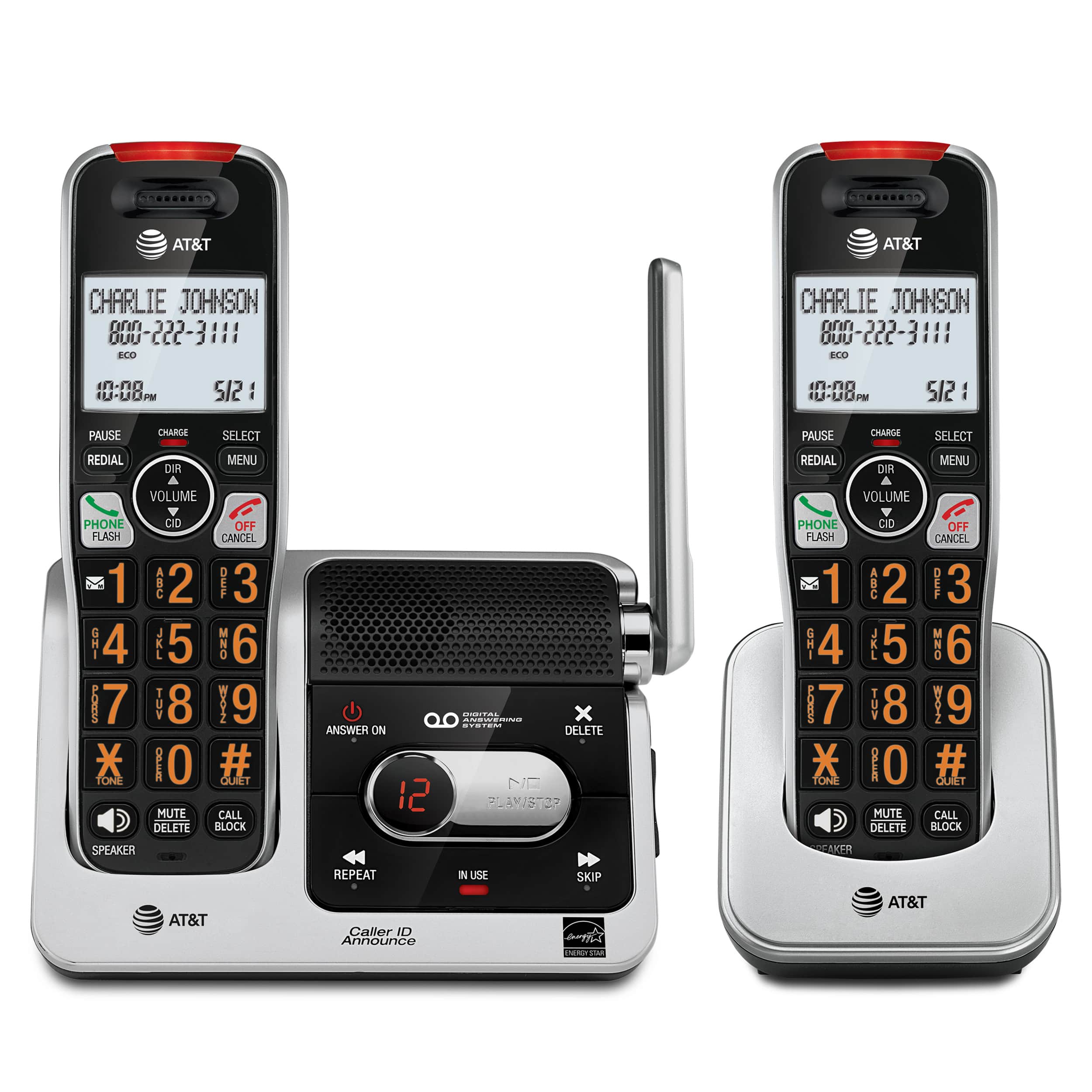 2-Handset Cordless Phone with Unsurpassed Range, Smart Call Blocker and Answering System - view 1