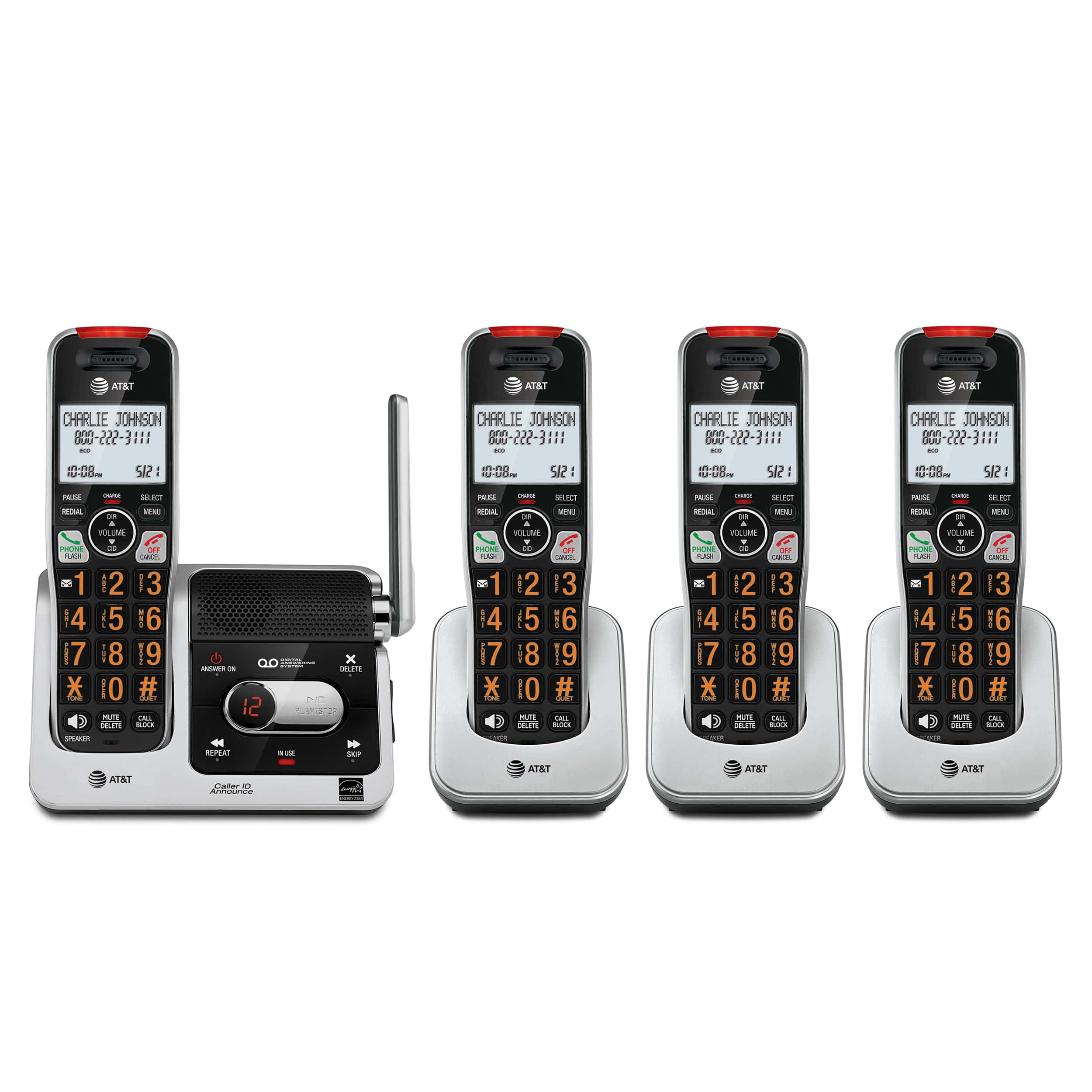 4-Handset Cordless Phone with Unsurpassed Range, Smart Call Blocker and Answering System - view 1