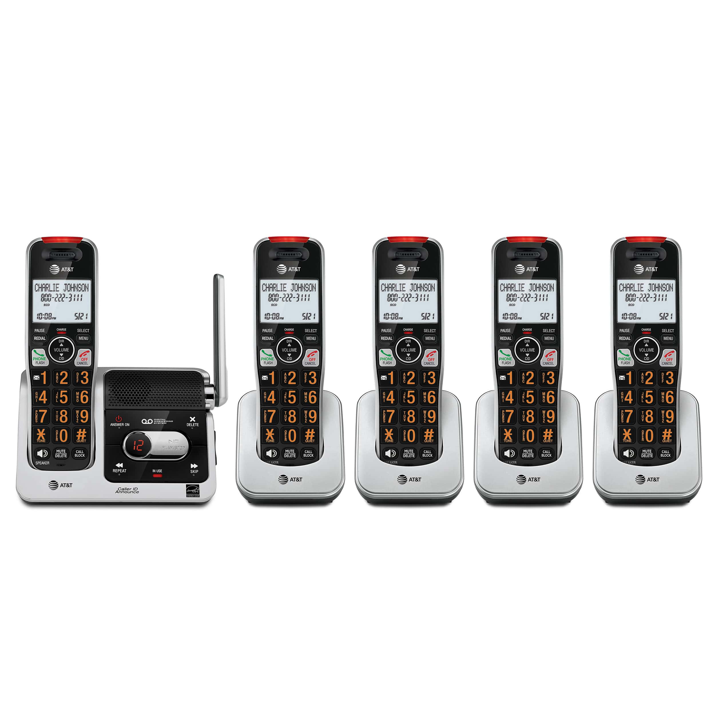 5-Handset Cordless Phone with Unsurpassed Range, Smart Call Blocker and Answering System - view 1