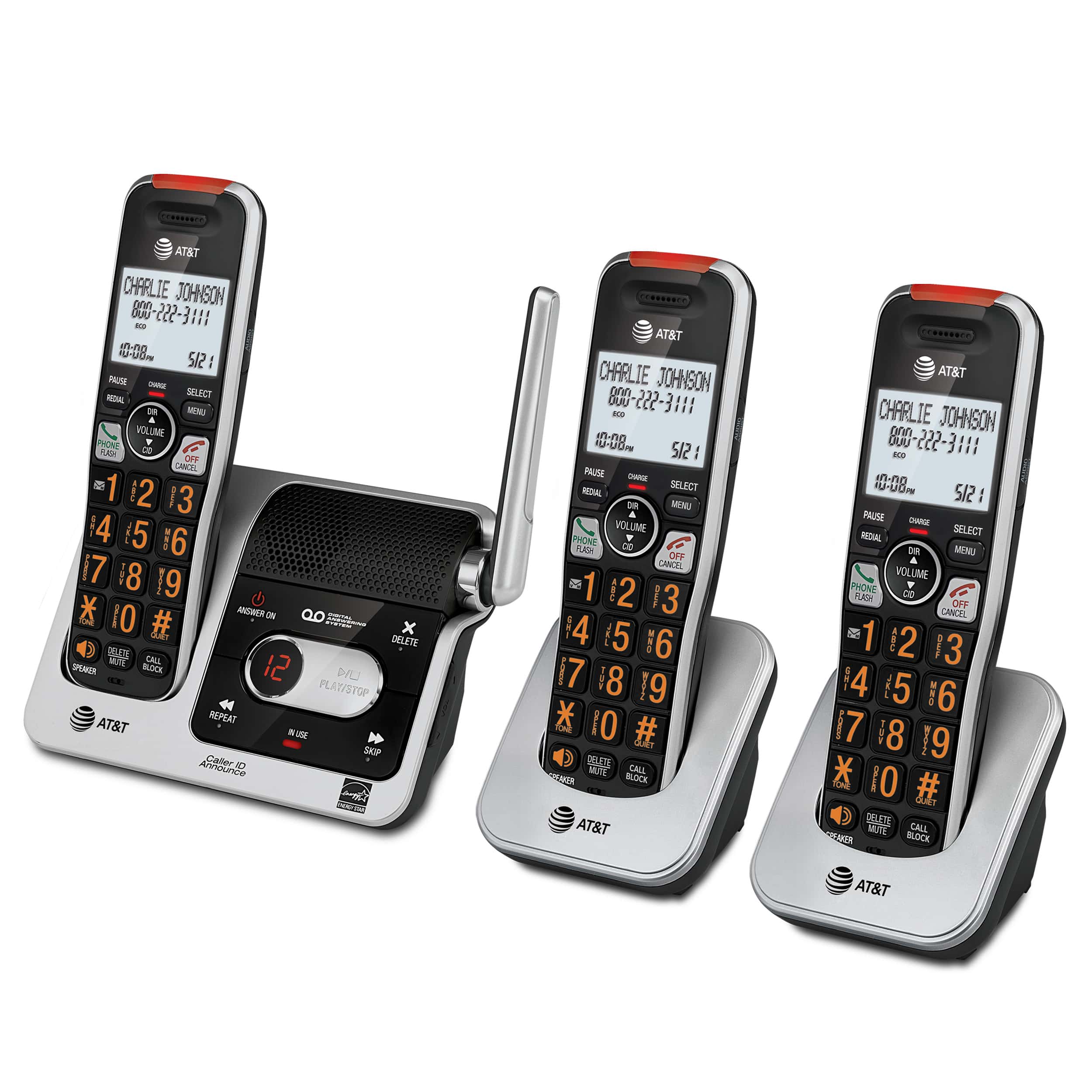 3-Handset Cordless Phone with Unsurpassed Range, Smart Call Blocker and Answering System - view 2