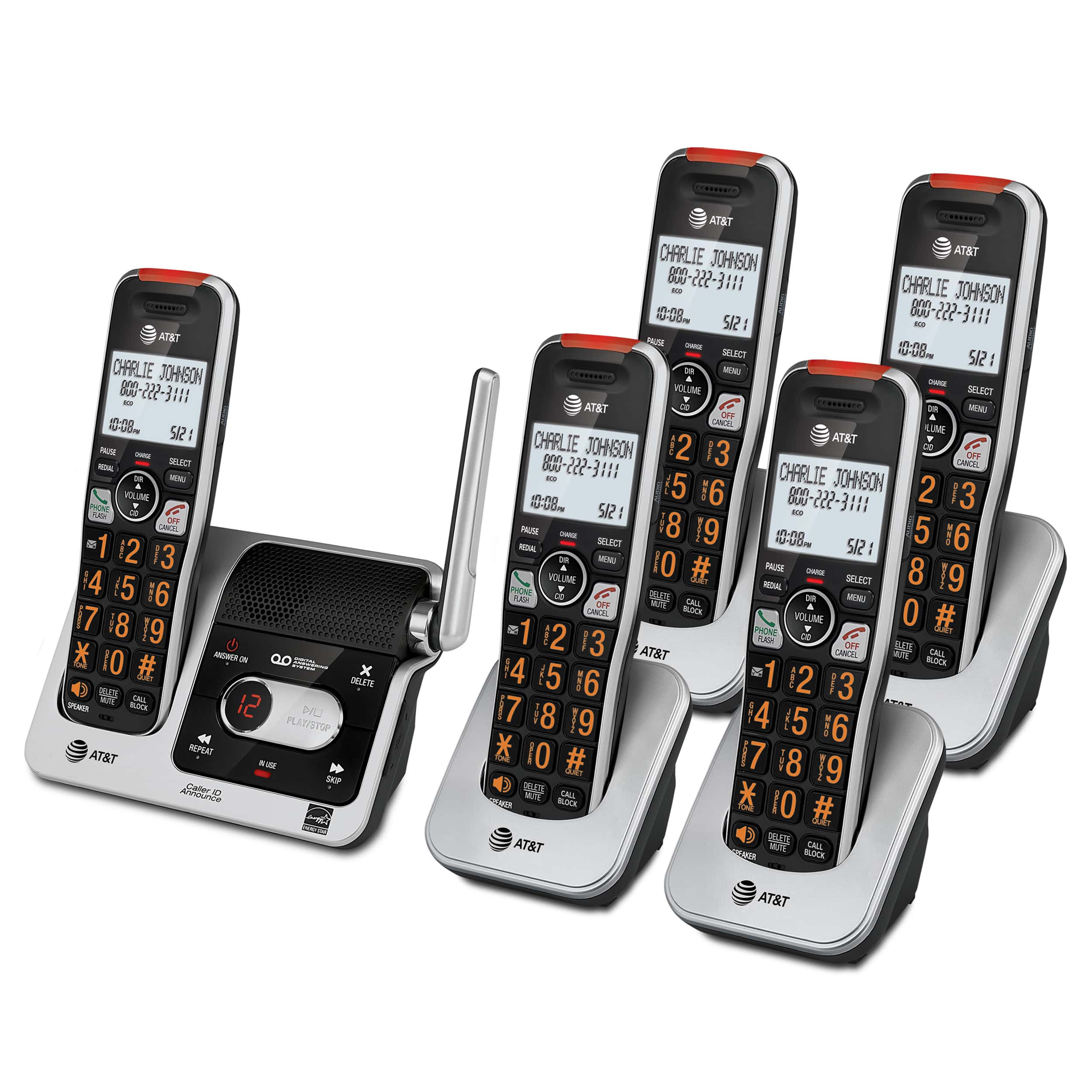 5-Handset Cordless Phone with Unsurpassed Range, Smart Call Blocker and Answering System - view 3