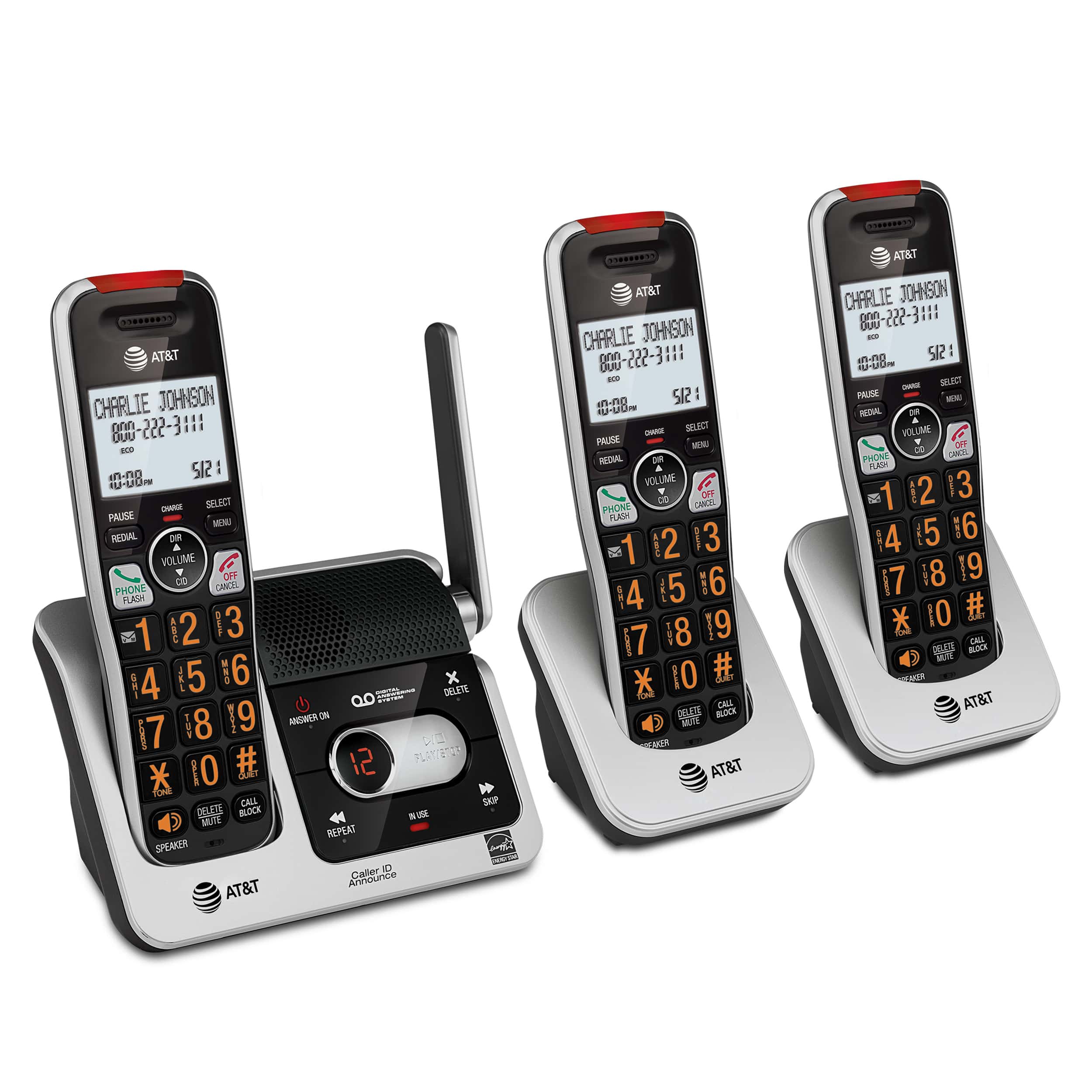 3-Handset Cordless Phone with Unsurpassed Range, Smart Call Blocker and Answering System - view 3