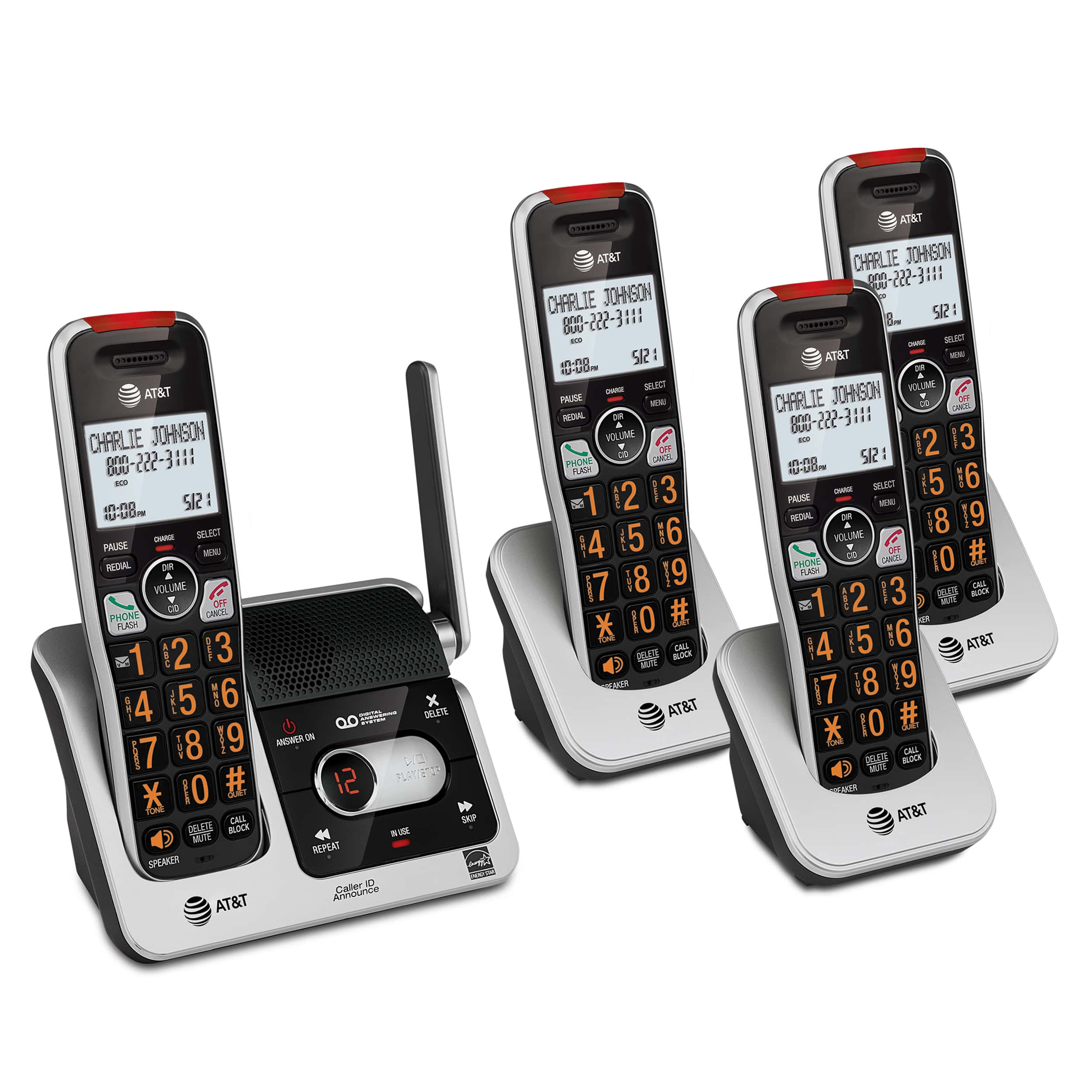 4-Handset Cordless Phone with Unsurpassed Range, Smart Call Blocker and Answering System - view 2
