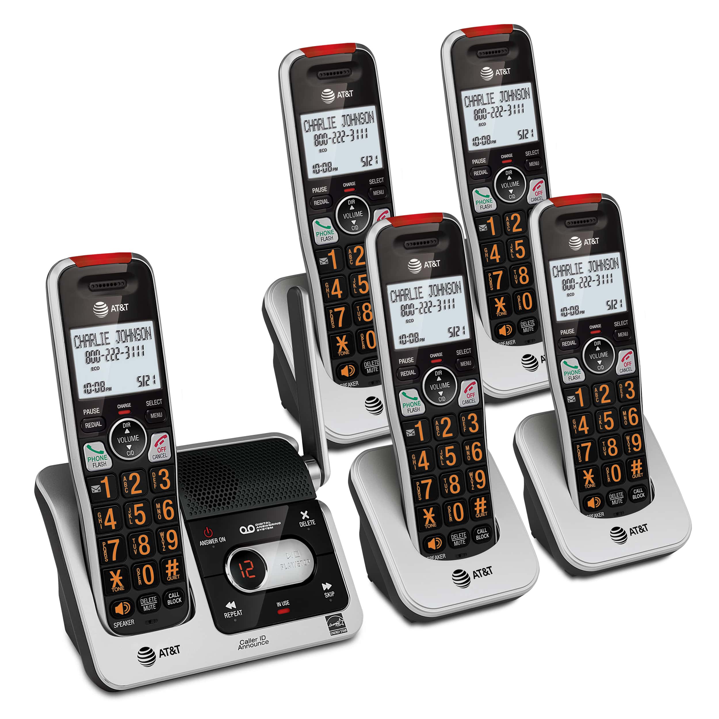 5-Handset Cordless Phone with Unsurpassed Range, Smart Call Blocker and Answering System - view 2