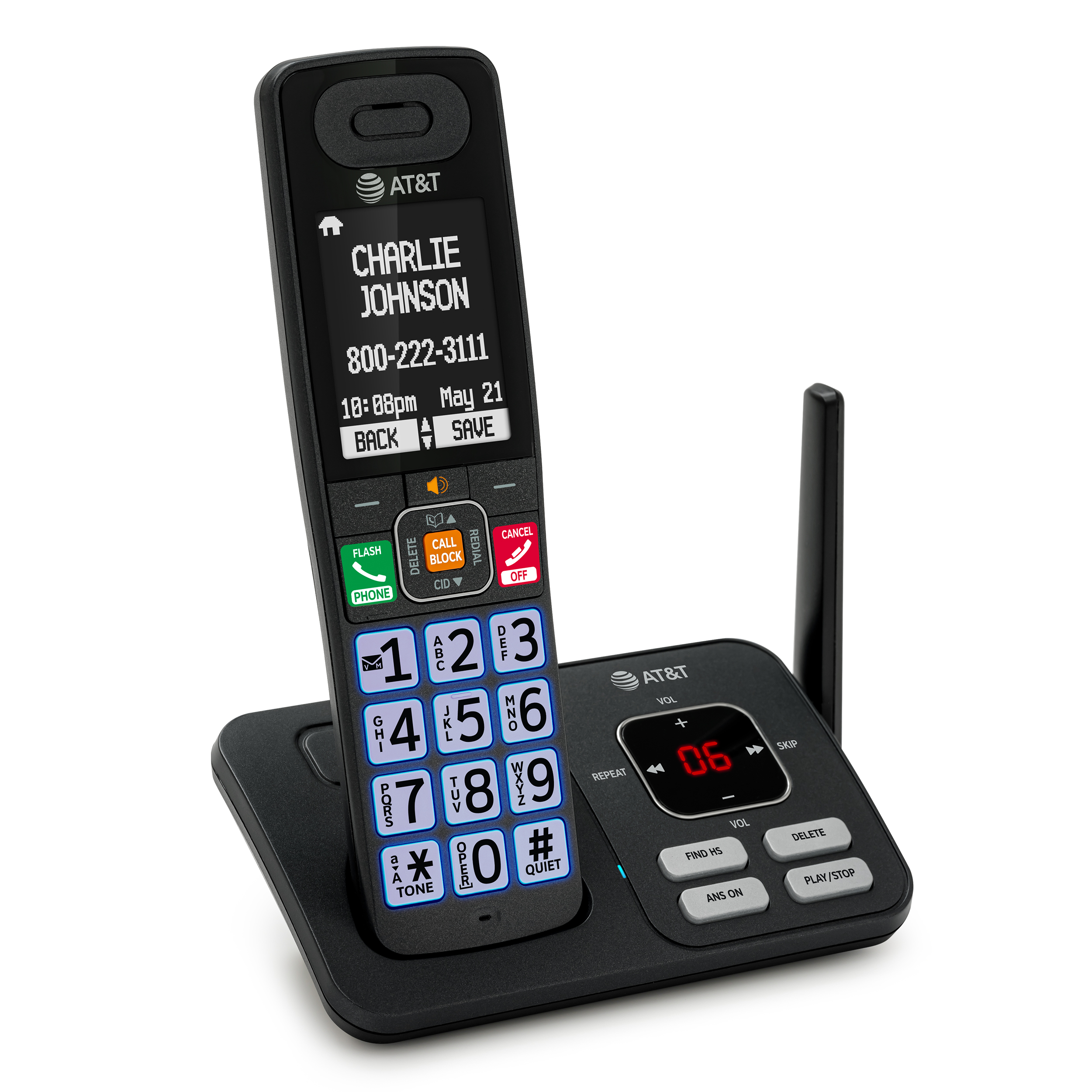 Expandable Cordless Phone with Smart Call Blocker, Bluetooth Connect to Cell, Big Buttons with Lighted Keypad, Digital Answering System - view 2