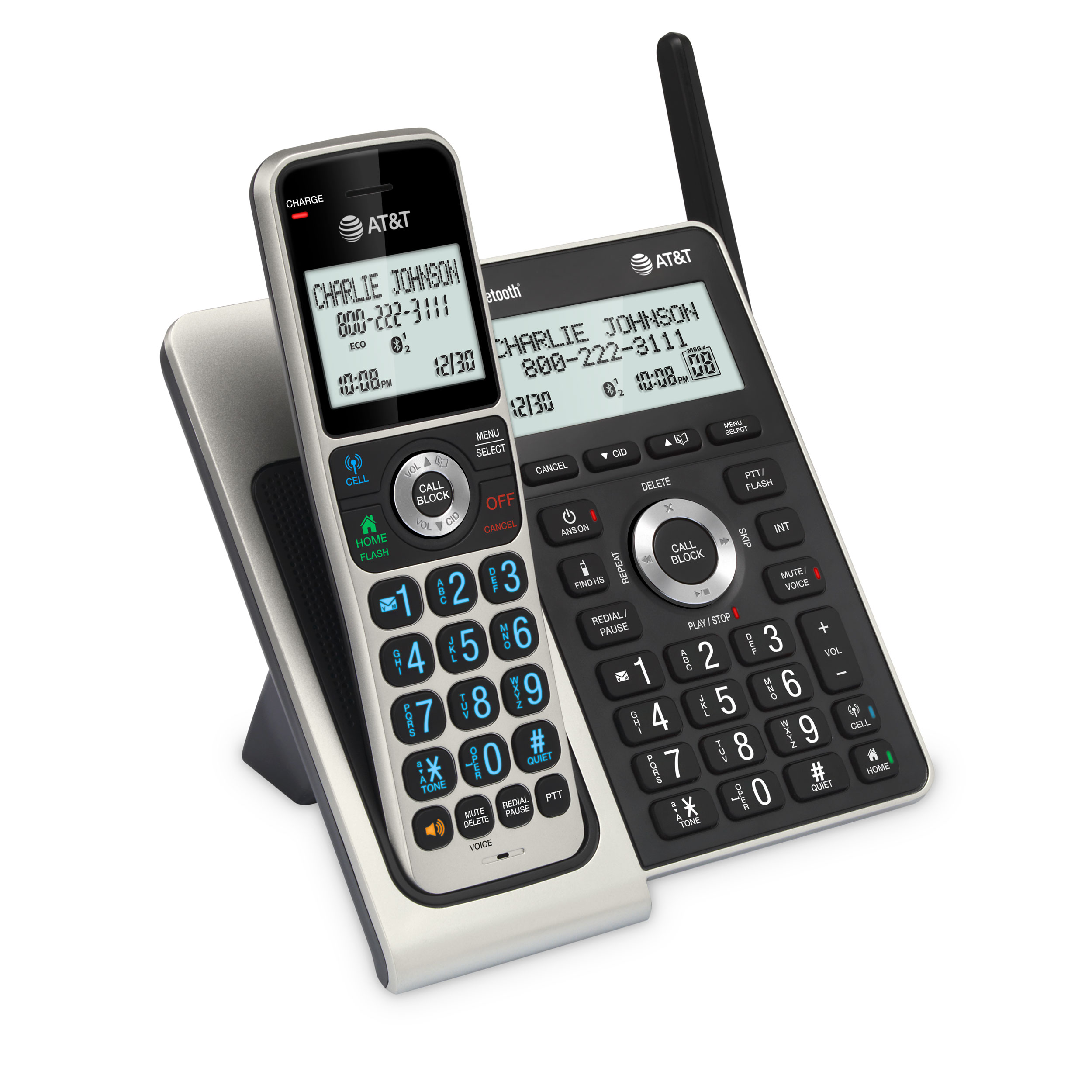 AT&T Unsurpassed Range  Cordless Phone with Bluetooth Connect to Cell™, Smart Call Blocker and Answering System, BL3107 (Titanium & Black) - view 11