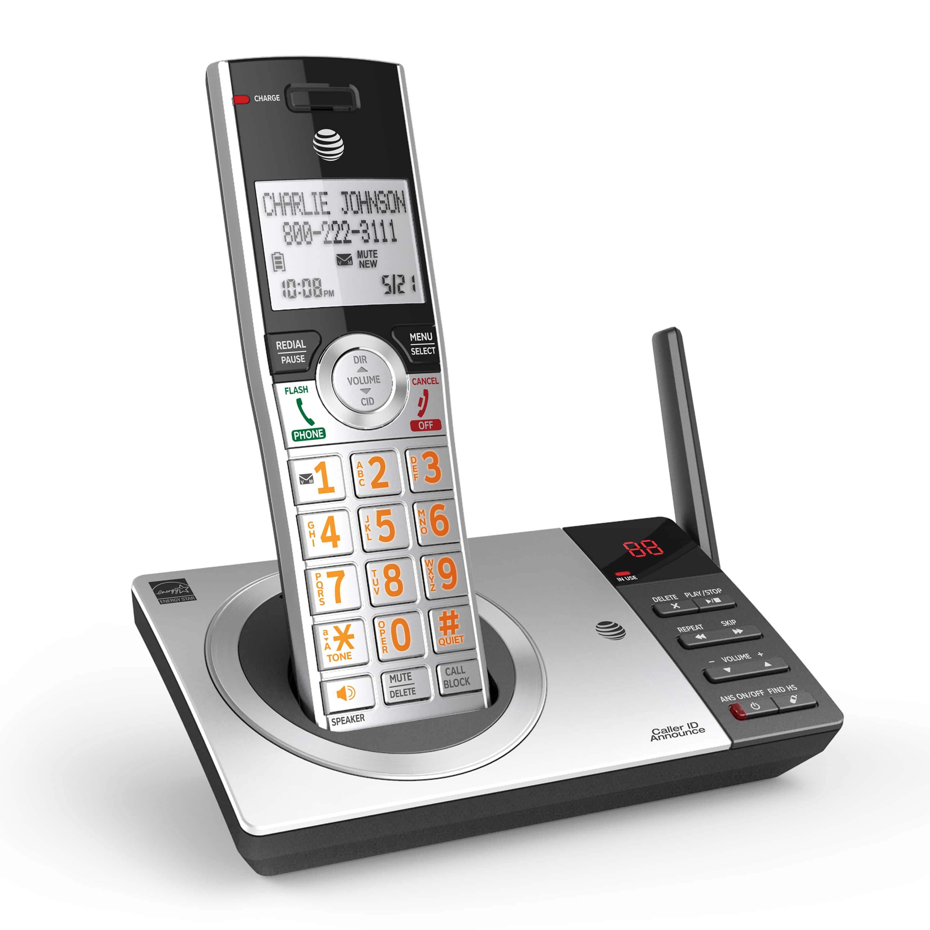 Cordless answering system with smart call blocker - view 2