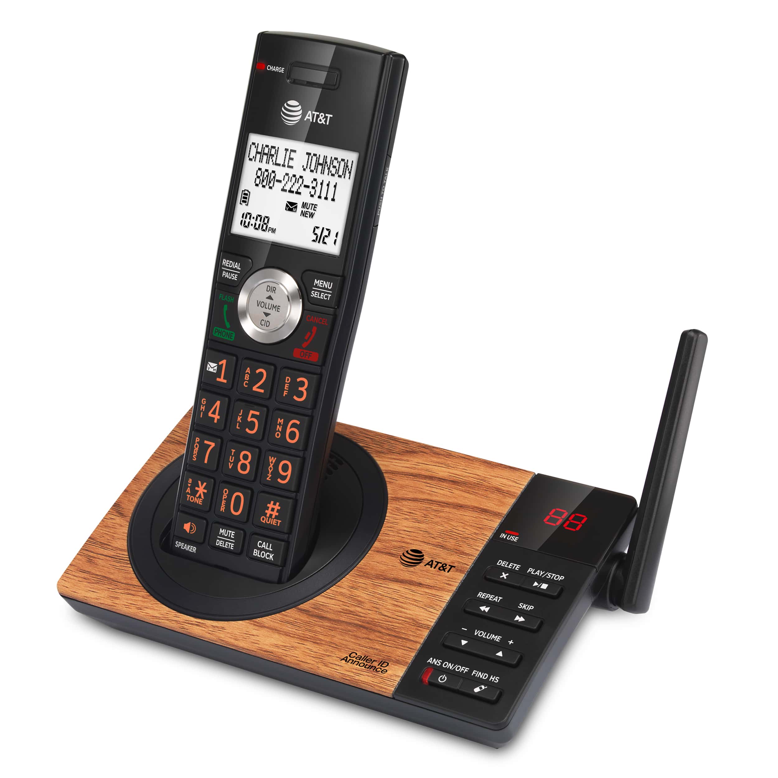 1-Handset Expandable Cordless Phone with Unsurpassed Range, Smart Call Blocker and Answering System - view 3