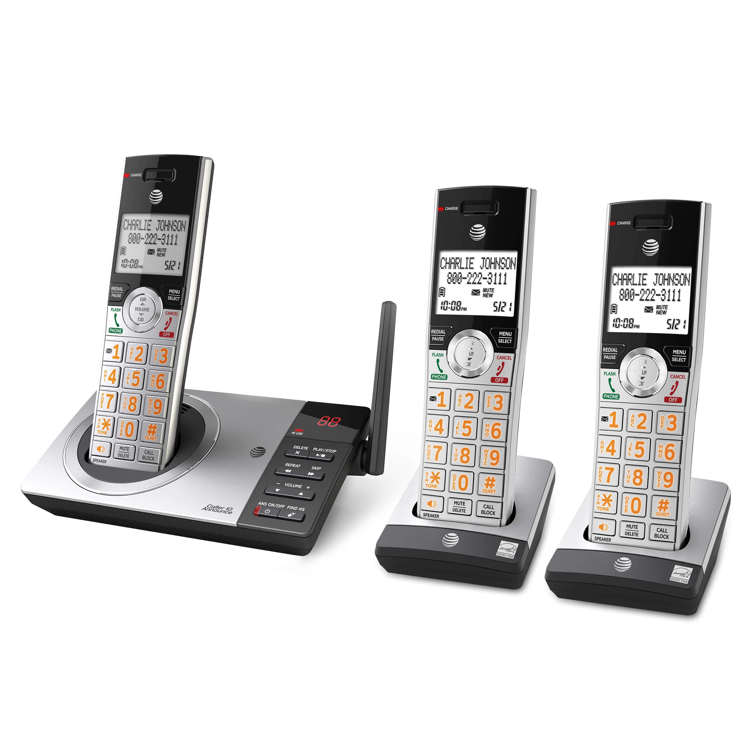 6 handset phone system with smart call blocker - view 2