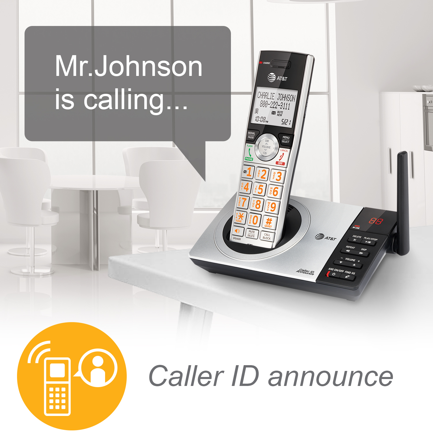 6 handset phone system with smart call blocker - view 10