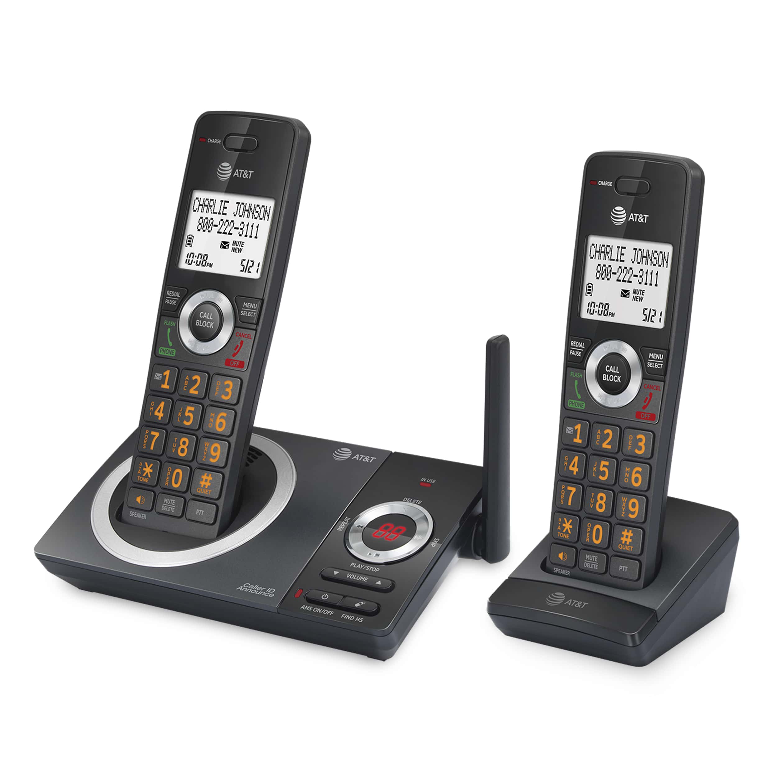 2-Handset Expandable Cordless Phone with Unsurpassed Range, Smart Call Blocker and Answering System - view 2