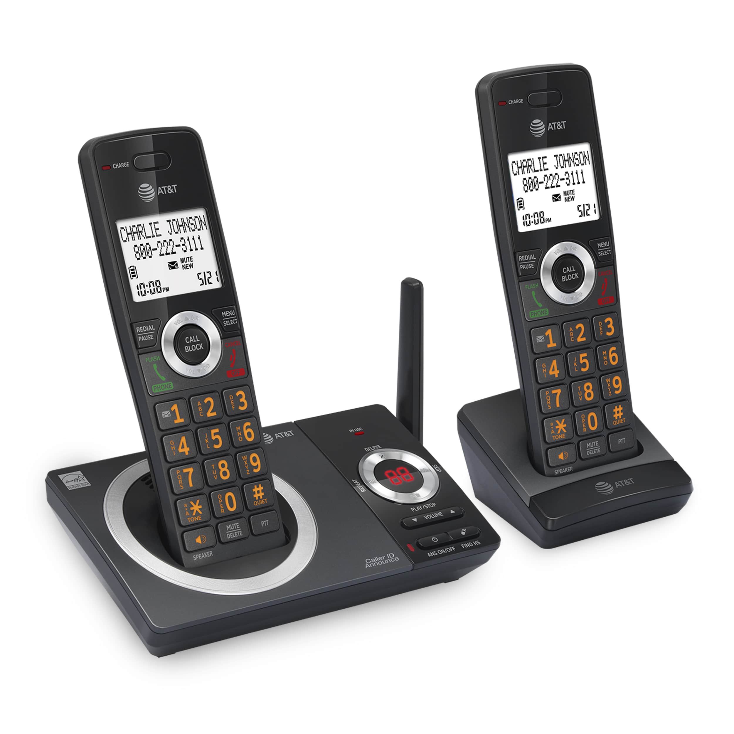 2-Handset Expandable Cordless Phone with Unsurpassed Range, Smart Call Blocker and Answering System - view 3