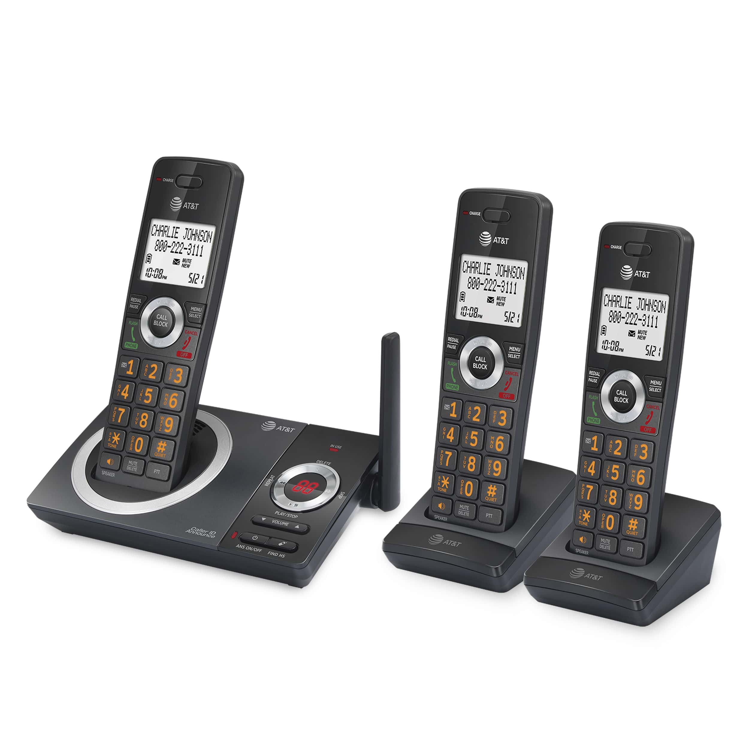 3-Handset Expandable Cordless Phone with Unsurpassed Range, Smart Call Blocker and Answering System - view 3