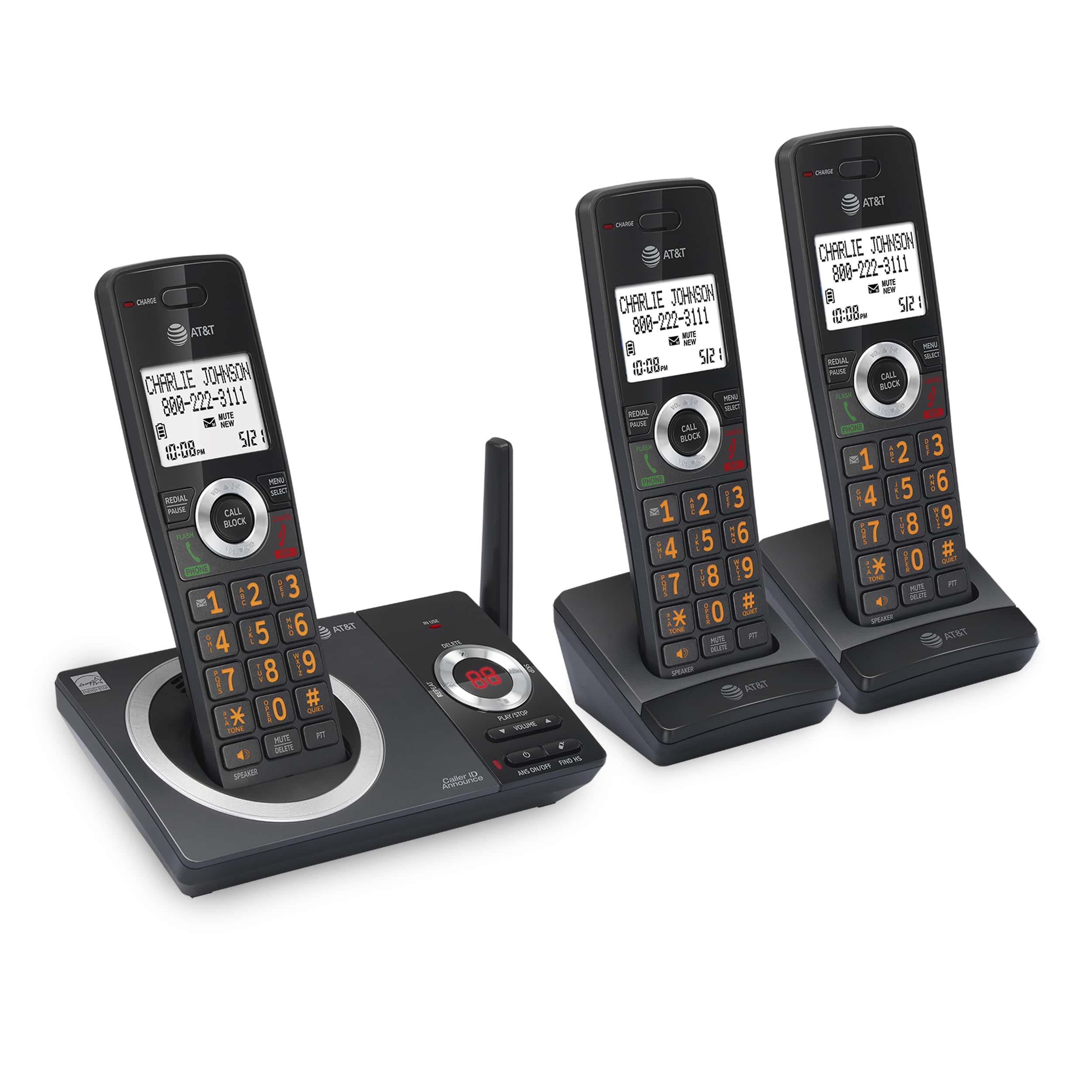 3-Handset Expandable Cordless Phone with Unsurpassed Range, Smart Call Blocker and Answering System - view 2