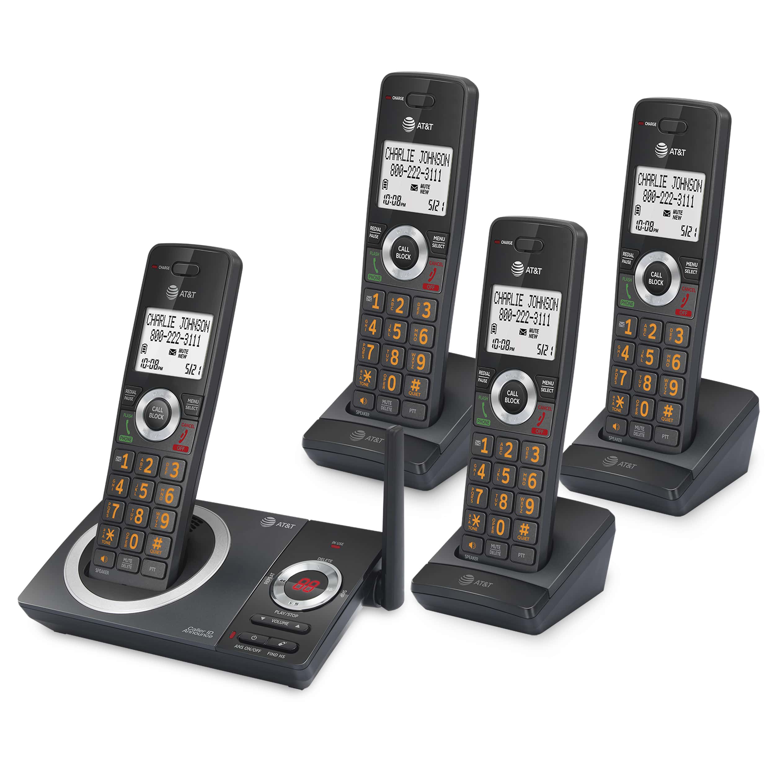 3-Handset Expandable Cordless Phone with Unsurpassed Range, Smart Call Blocker and Answering System - view 2