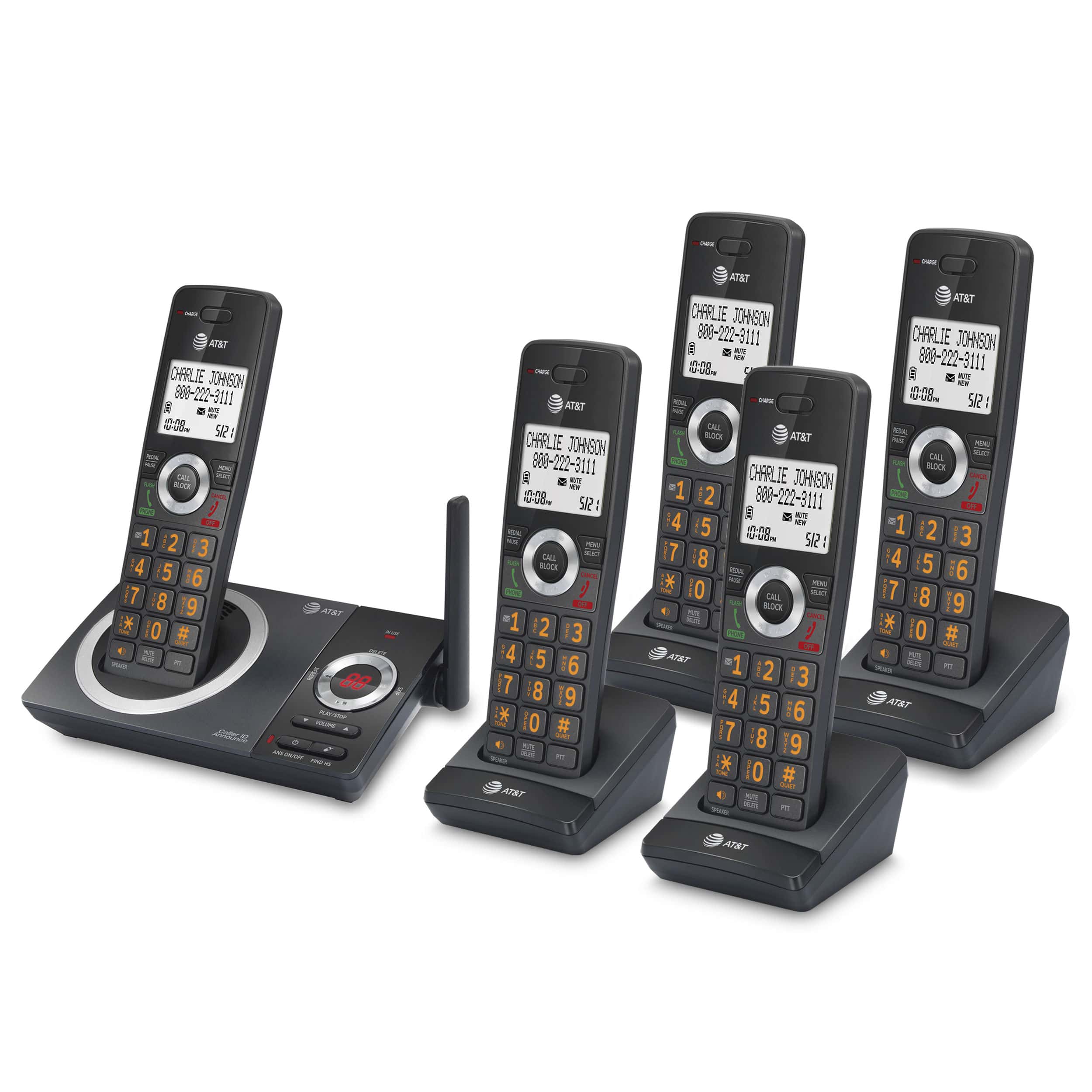 5-Handset Expandable Cordless Phone with Unsurpassed Range, Smart Call Blocker and Answering System - view 2