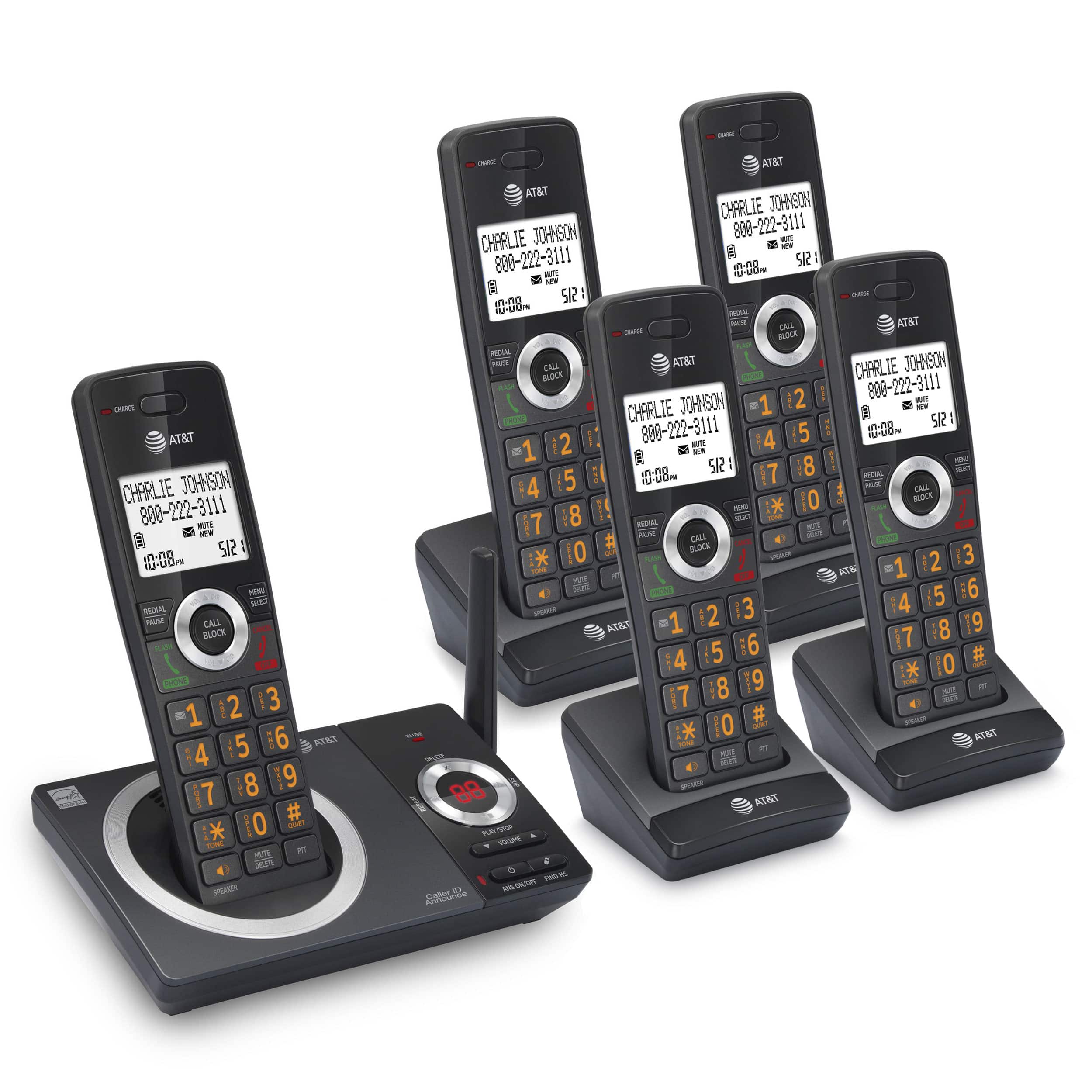 5-Handset Expandable Cordless Phone with Unsurpassed Range, Smart Call Blocker and Answering System - view 3