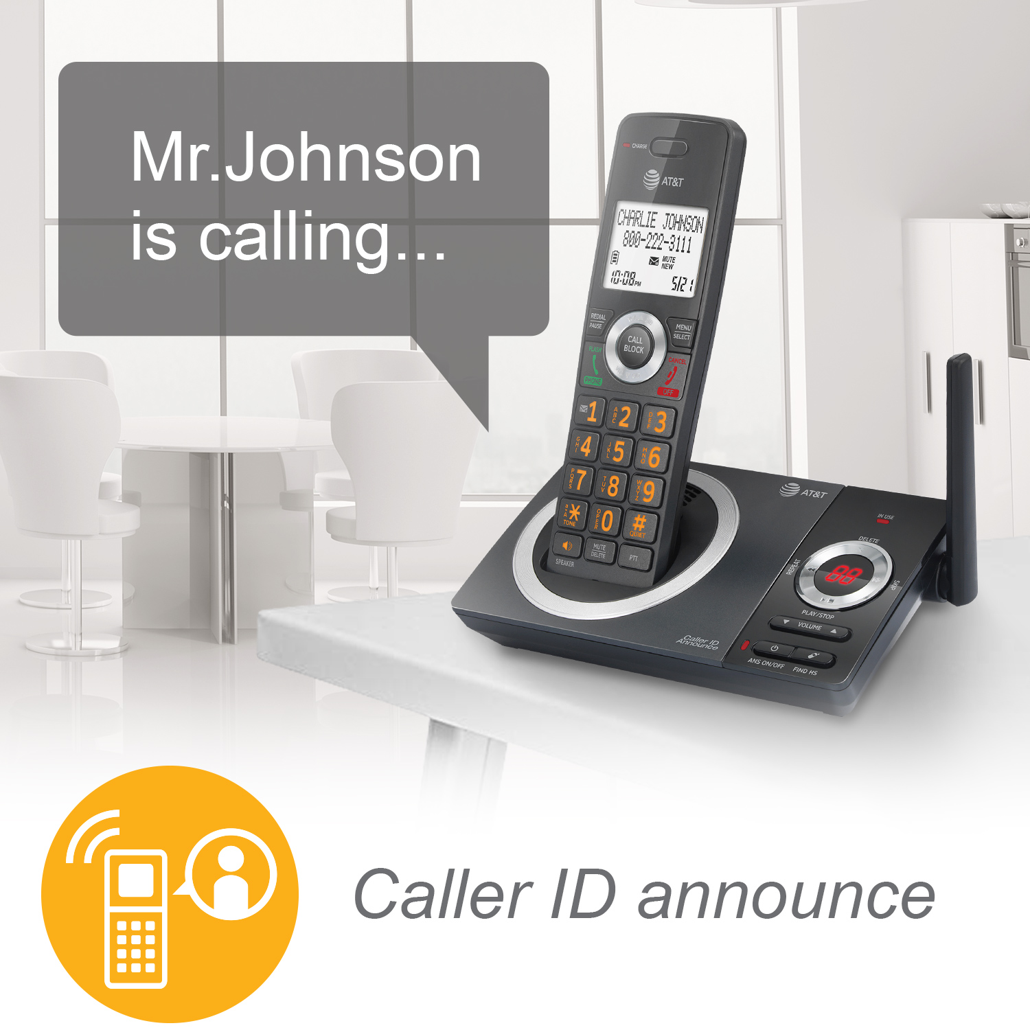 2-Handset Expandable Cordless Phone with Unsurpassed Range, Smart Call Blocker and Answering System - view 7