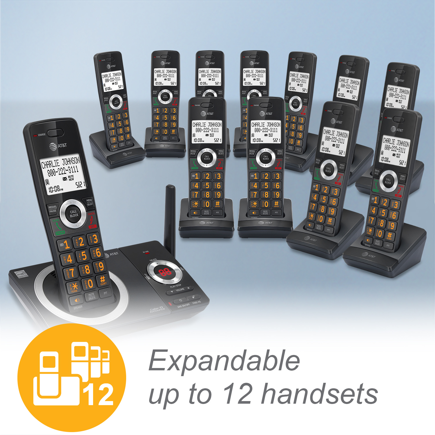 2-Handset Expandable Cordless Phone with Unsurpassed Range, Smart Call Blocker and Answering System - view 5