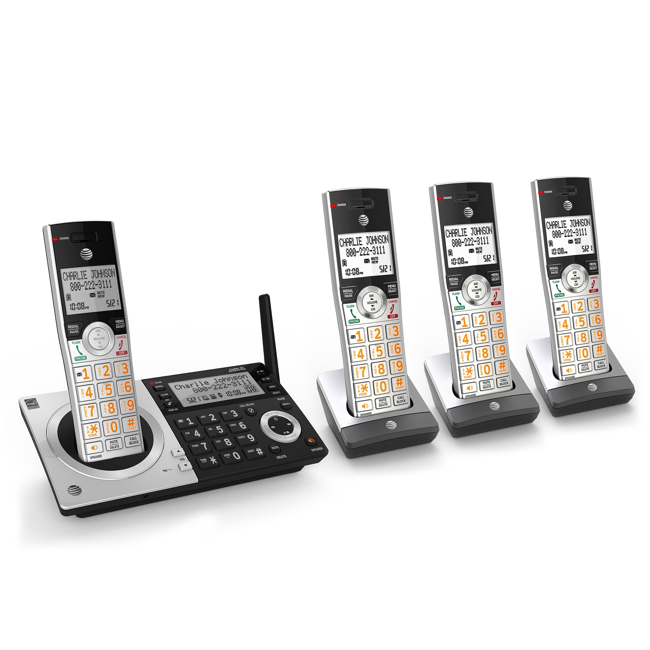 4 handset phone system with smart call blocker - view 2