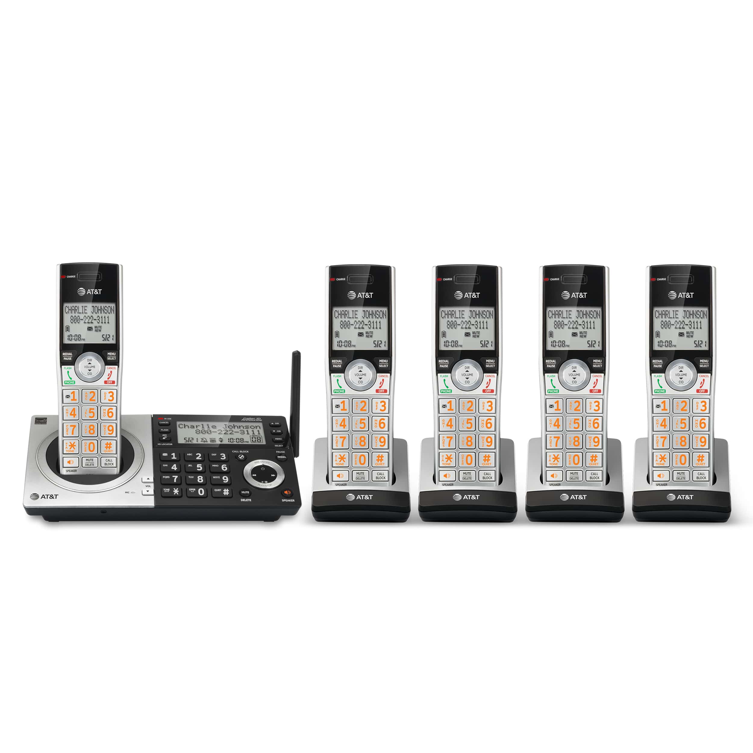 5-Handset Expandable Cordless Phone with Unsurpassed Range, Smart Call Blocker and Answering System - view 1