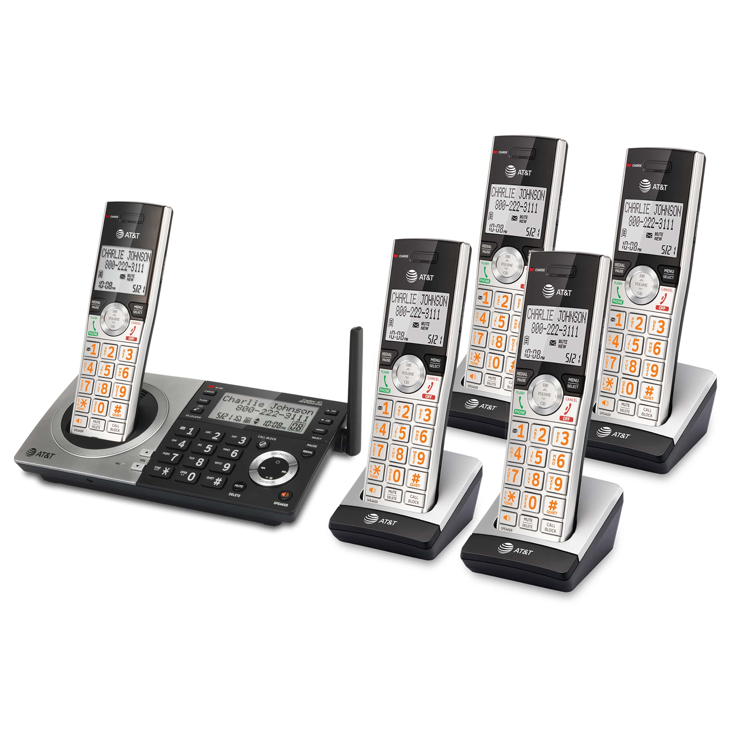 5-Handset Expandable Cordless Phone with Unsurpassed Range, Smart Call Blocker and Answering System - view 2