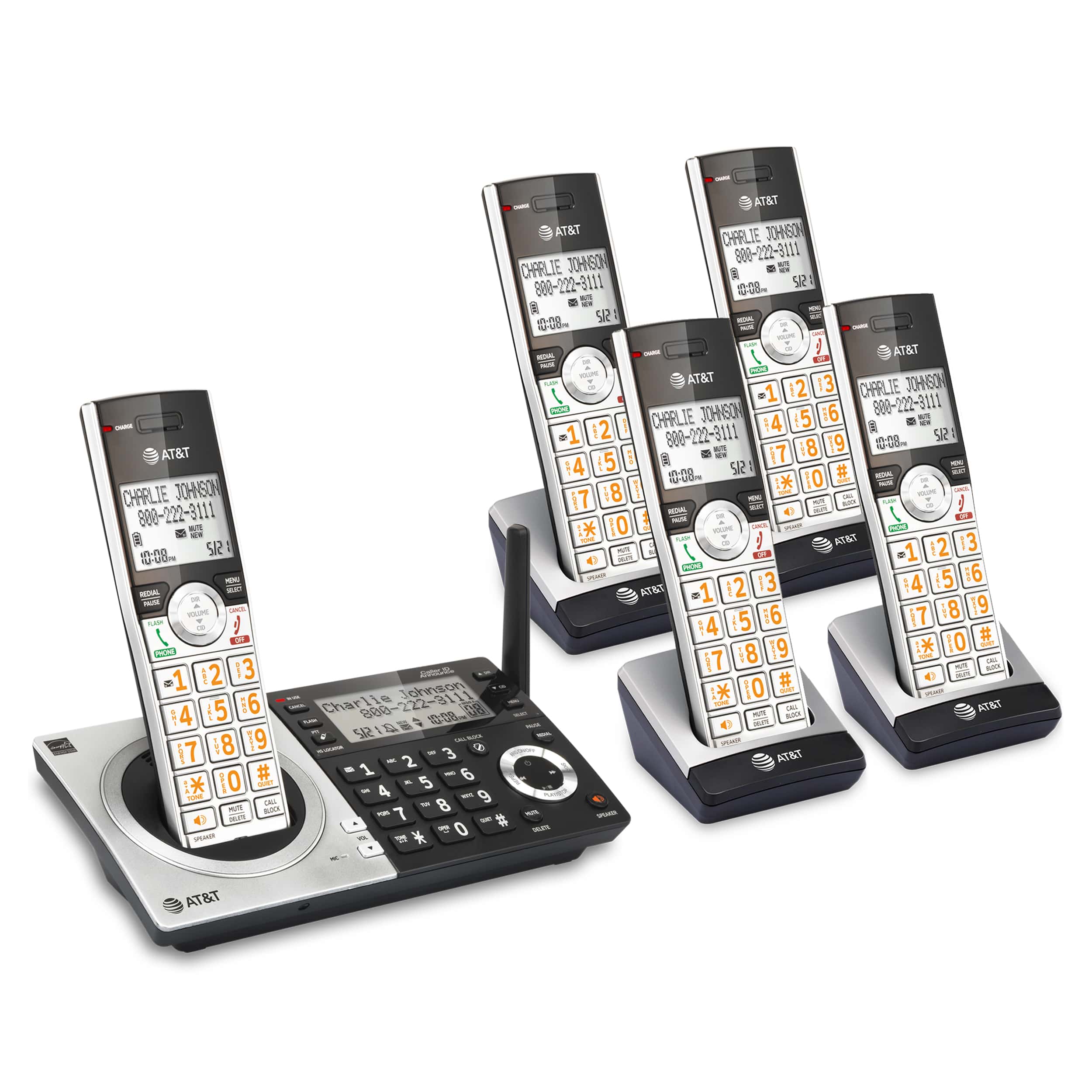5-Handset Expandable Cordless Phone with Unsurpassed Range, Smart Call Blocker and Answering System - view 3