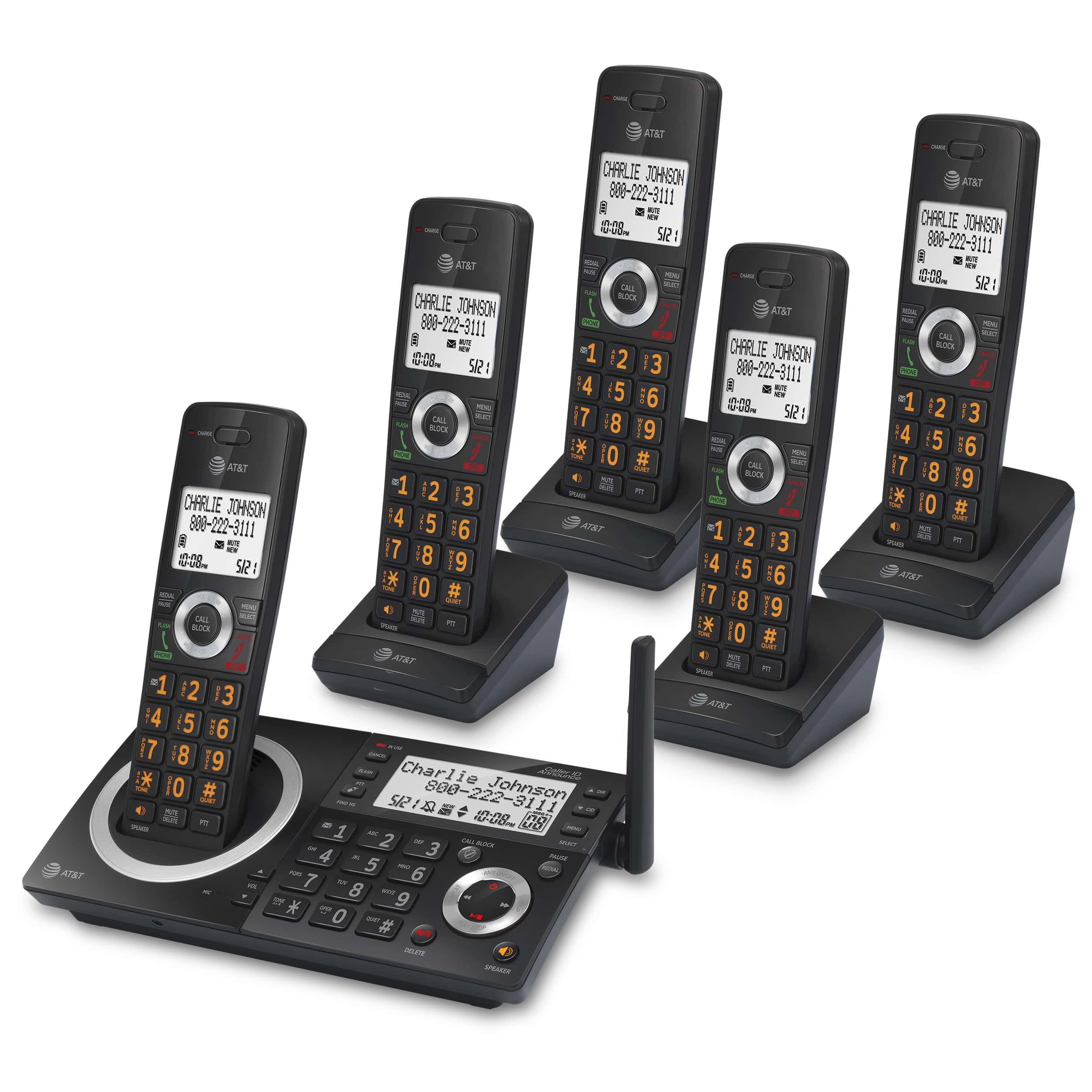 5-Handset Expandable Cordless Phone with Unsurpassed Range, Smart Call Blocker, Dual Keypad and Display, and Answering System - view 2