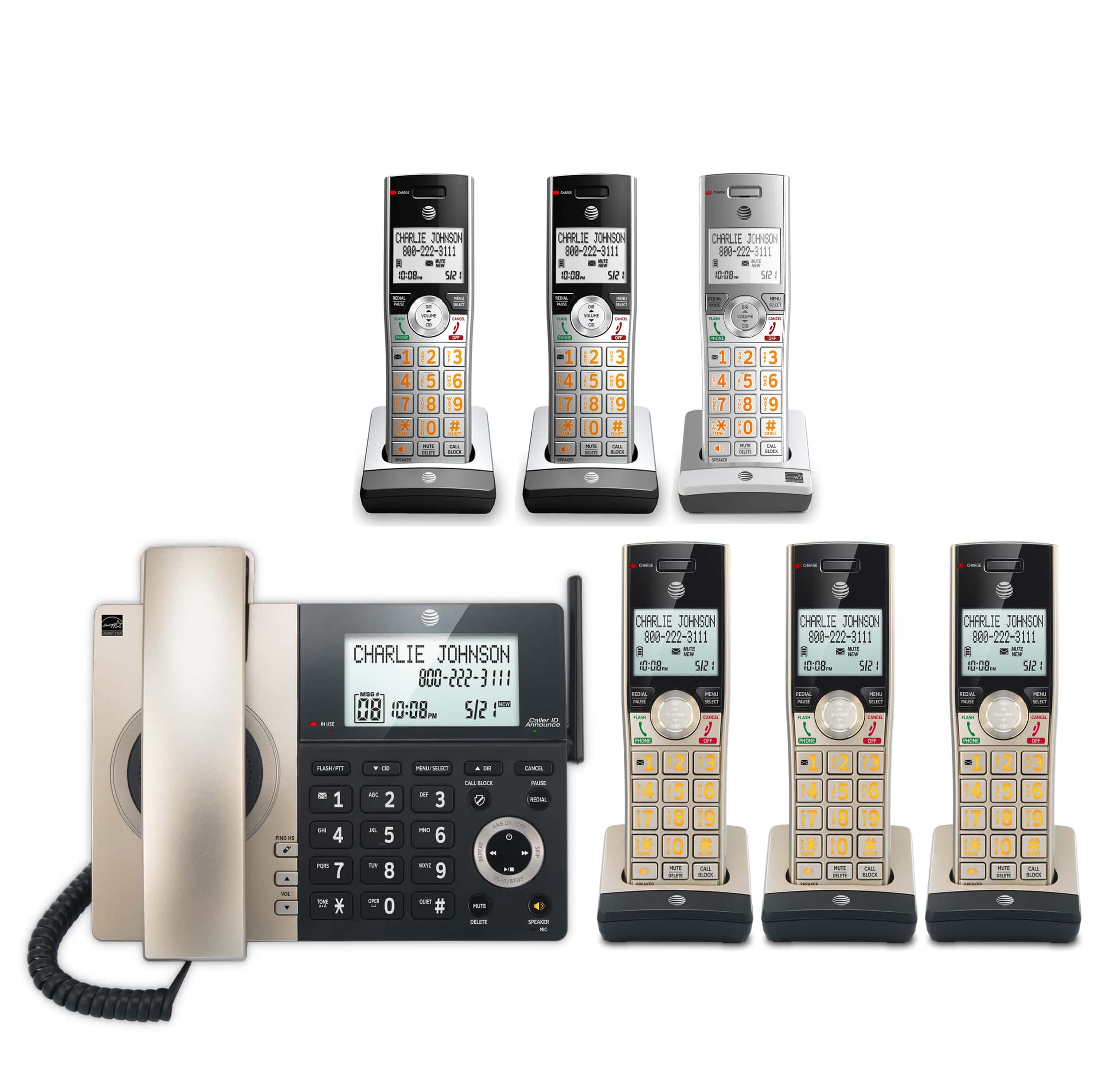 AT&T Six (6) Handset Cordless Phone Bundles | AT&T® Telephone Store