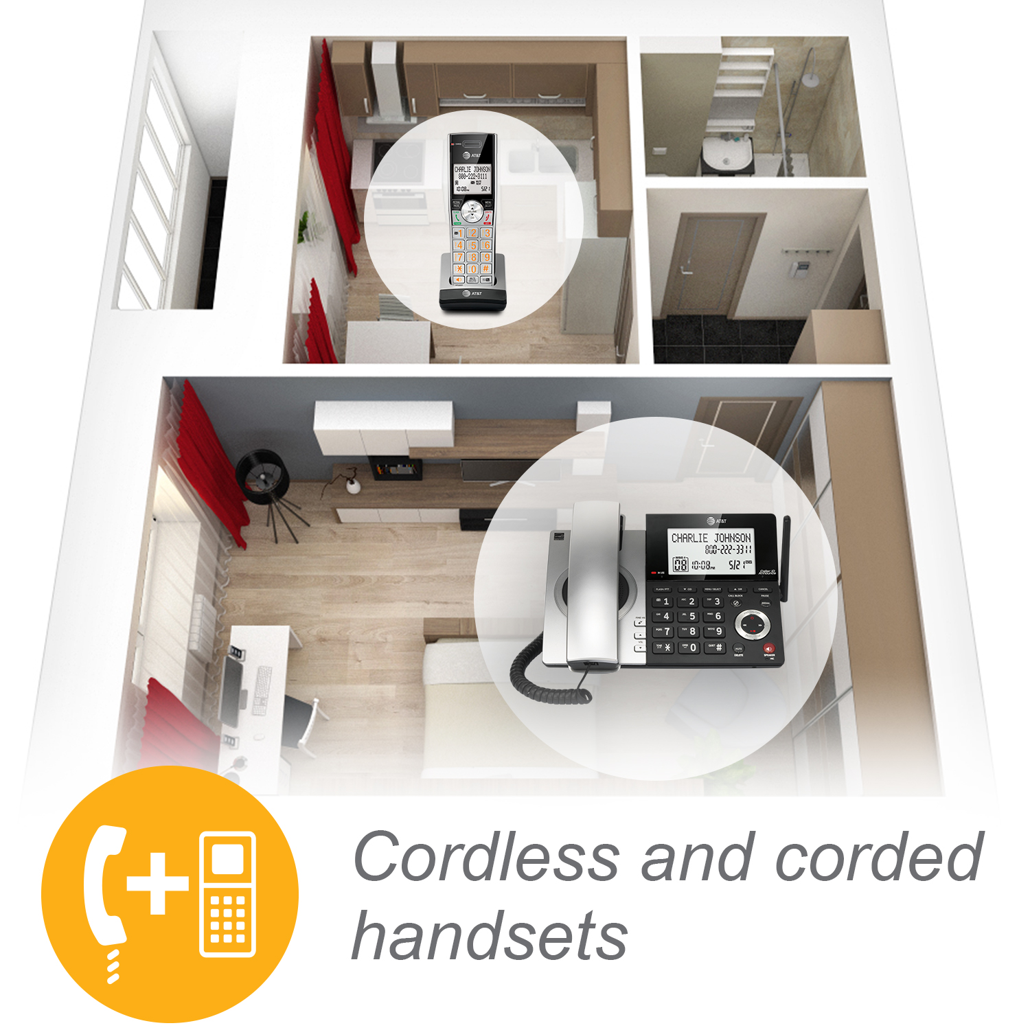 Corded/cordless answering system with smart call blocker - view 10