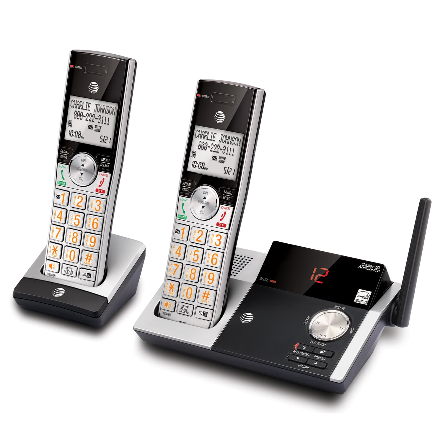 2 handset cordless answering system with caller ID/call waiting - view 2