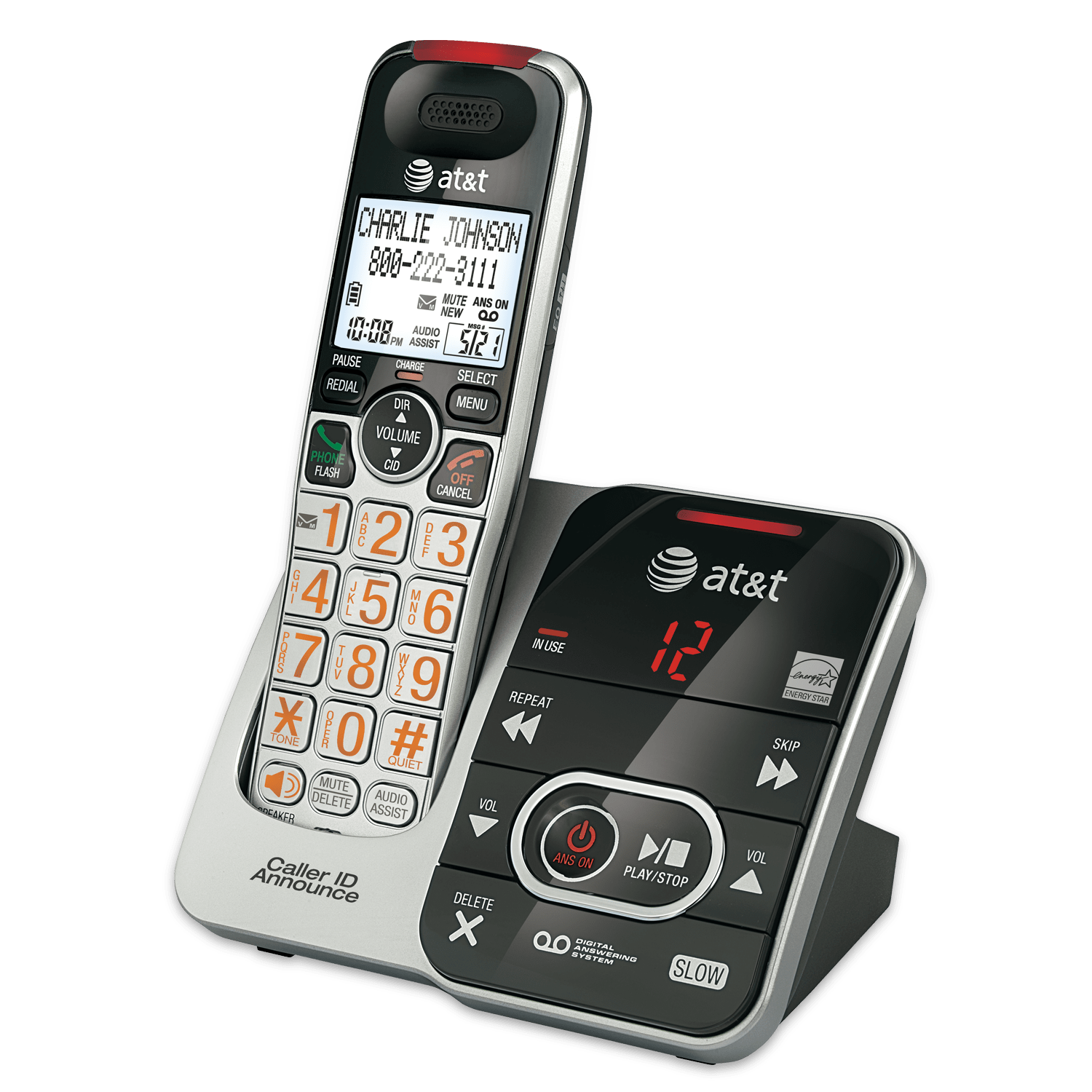 Cordless answering system with caller ID/call waiting - view 1