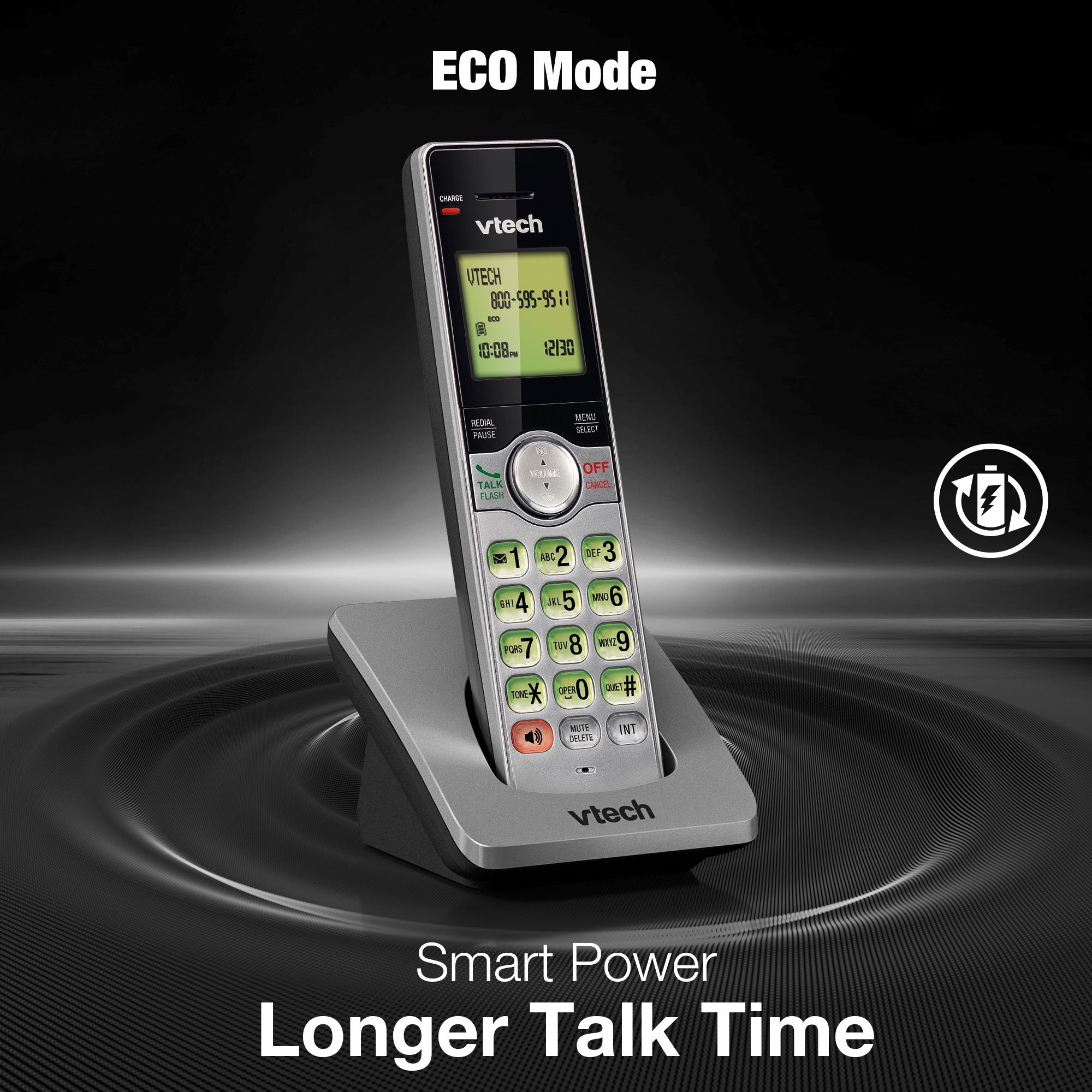 VTech 3-Handset Cordless Phone for Home with Caller ID/Call Waiting, Landline Phones, Illuminated Keypad, Full Duplex Speakerphone, ECO & Quiet Mode, Wall Mount - view 6