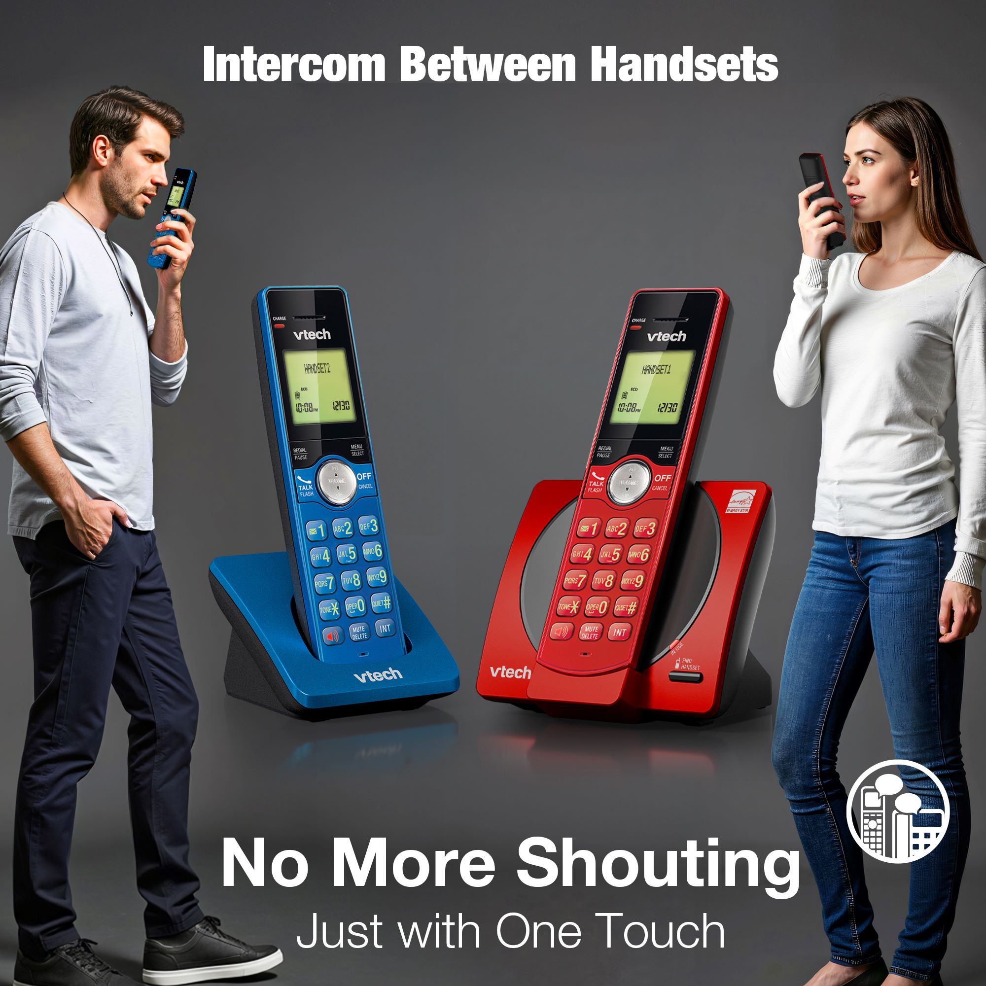 VTech 3-Handset Cordless Phone for Home with Caller ID/Call Waiting, Landline Phones, Illuminated Keypad, Full Duplex Speakerphone, ECO & Quiet Mode, Wall Mount - view 7