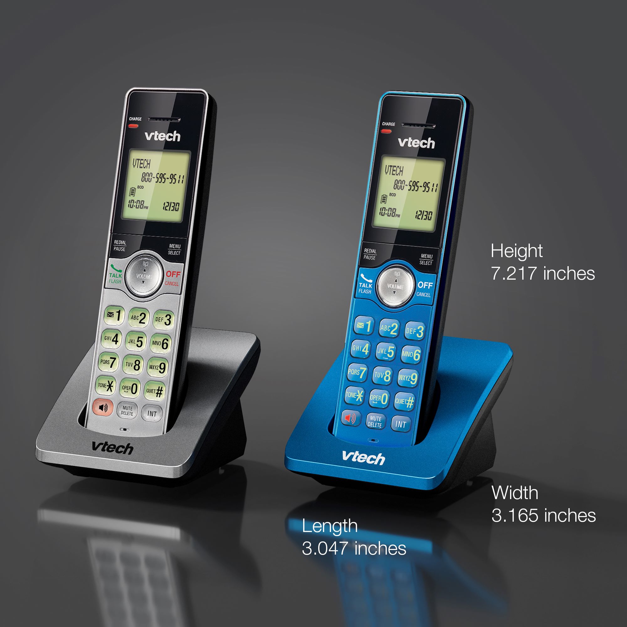 VTech 3-Handset Cordless Phone for Home with Caller ID/Call Waiting, Landline Phones, Illuminated Keypad, Full Duplex Speakerphone, ECO & Quiet Mode, Wall Mount - view 10