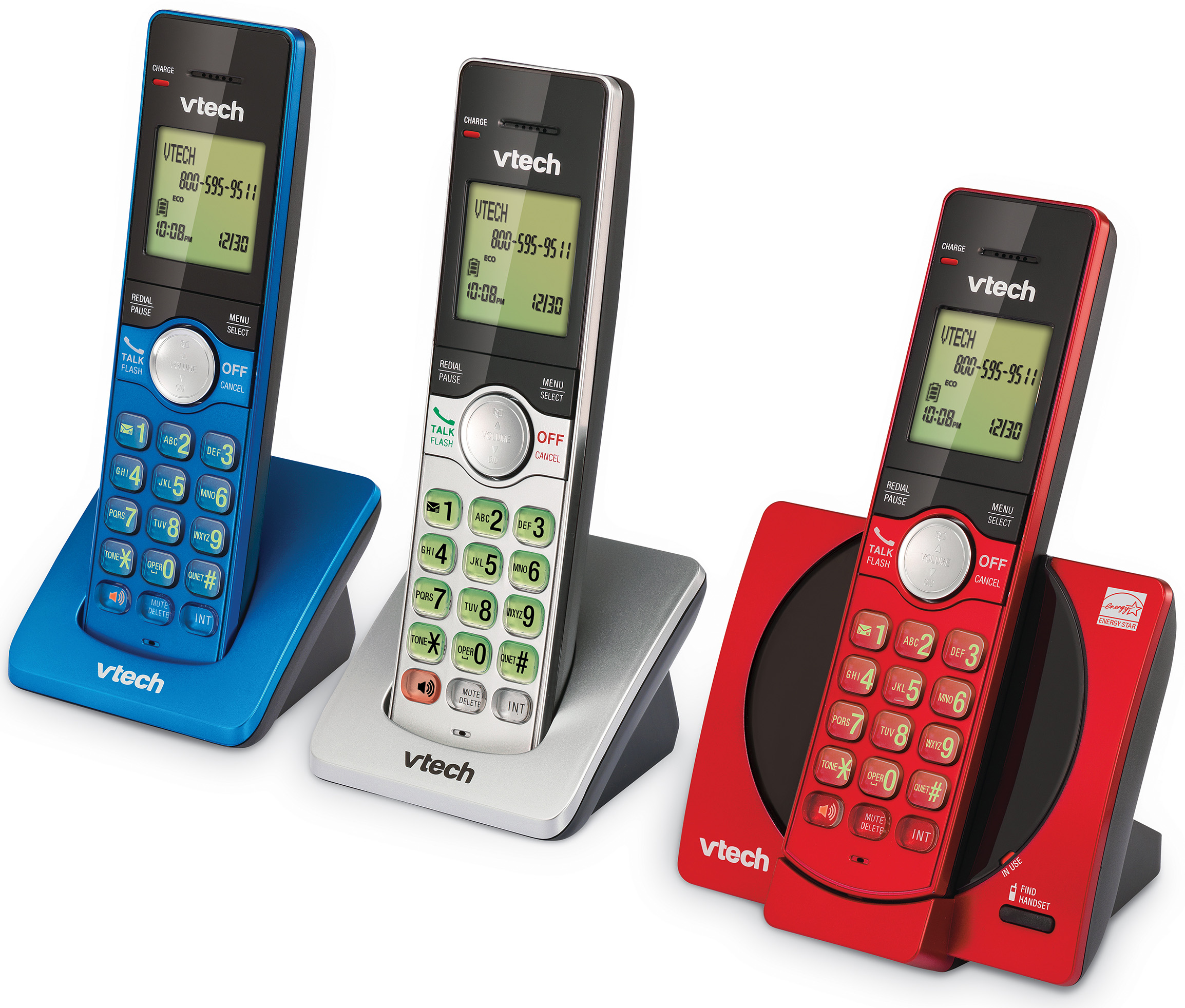 VTech 3-Handset Cordless Phone for Home with Caller ID/Call Waiting, Landline Phones, Illuminated Keypad, Full Duplex Speakerphone, ECO & Quiet Mode, Wall Mount - view 11
